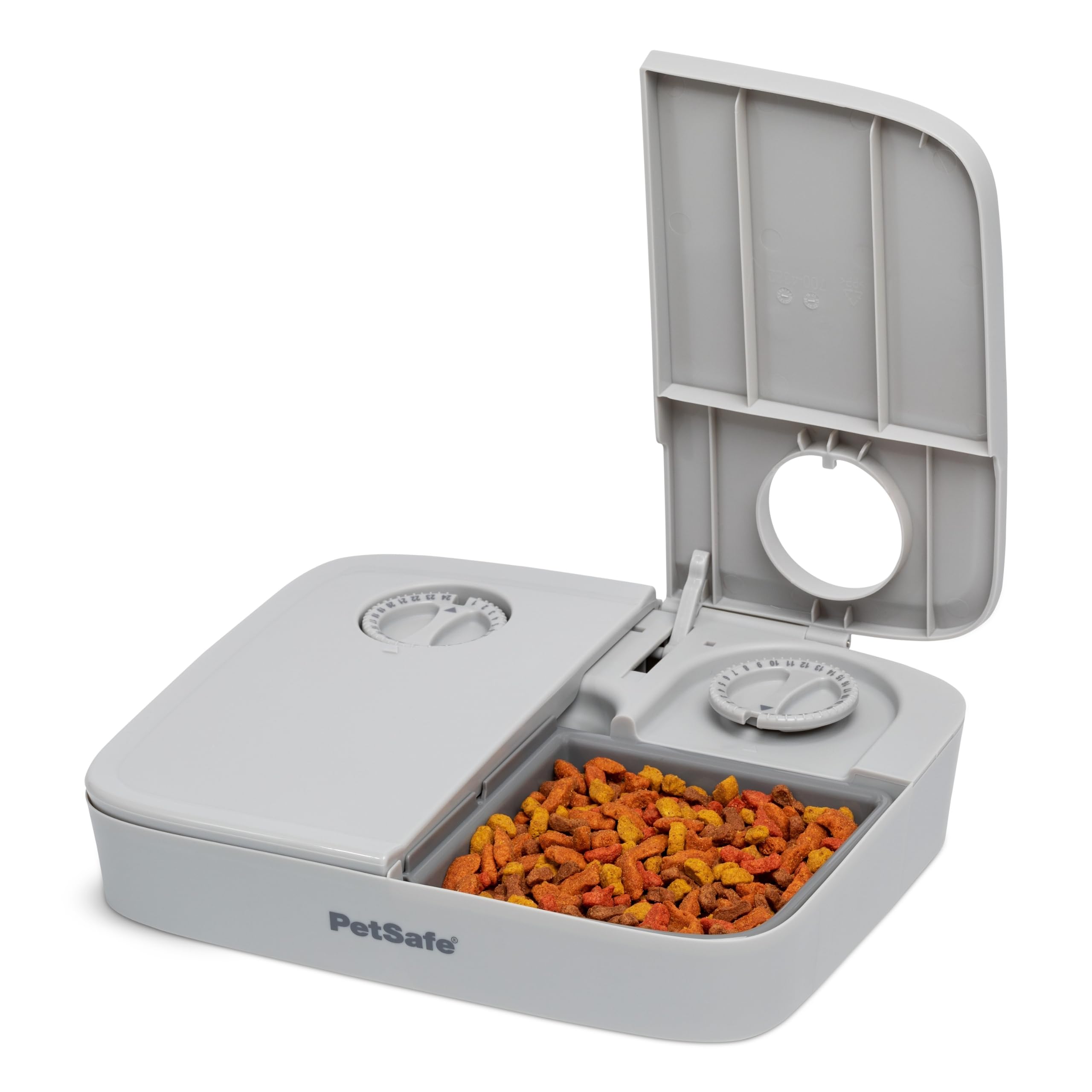 PetSafe ‎PFD19-17005 Mangeoire Automatique à 2 Repas, minuteries intégrées, Bol de Nourriture sans BPA, adapté aux Aliments secs