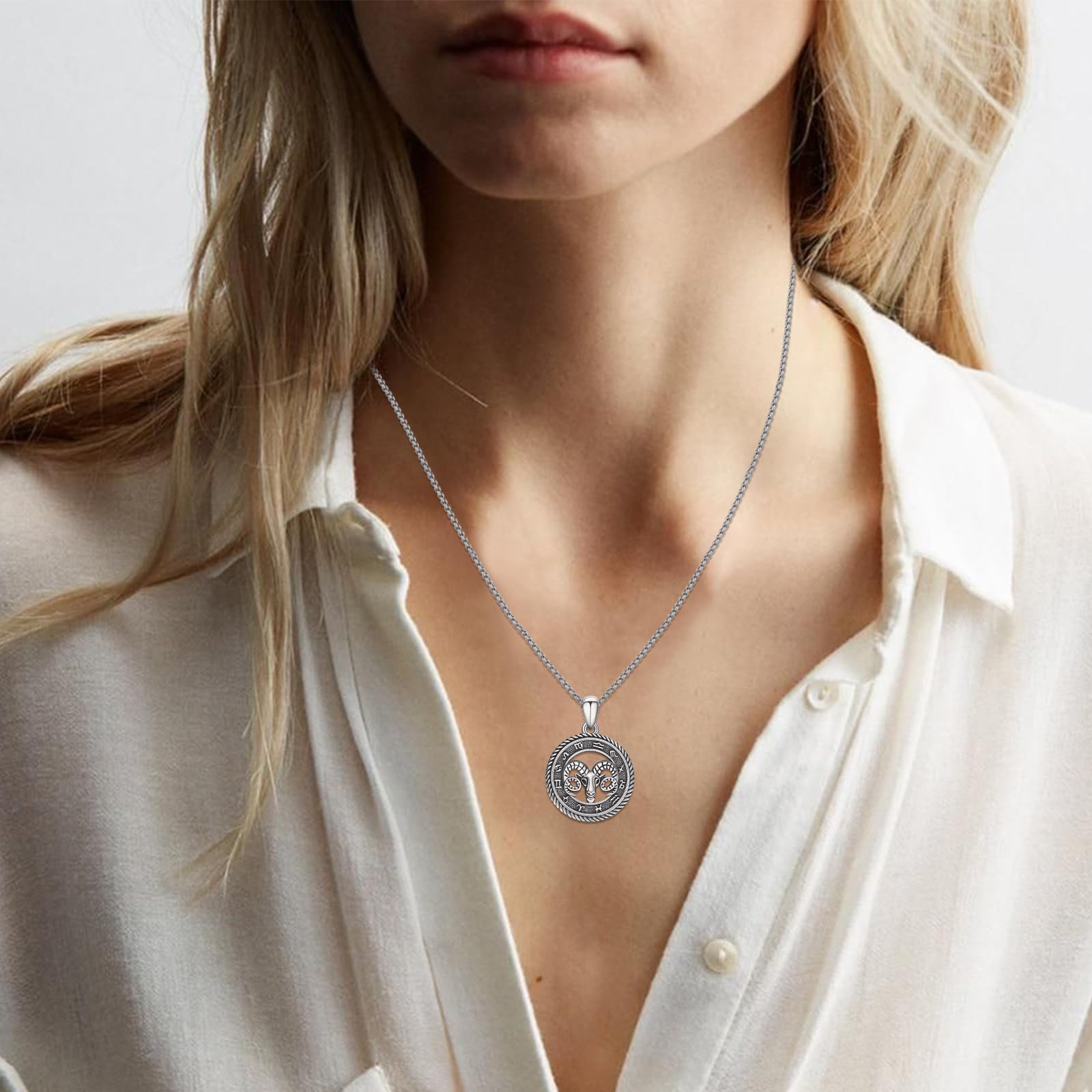 12 Zodiac Pendant Necklace 925 Sterling Silver Oxidized/Gold Zodiac Pendant Astrology Jewelry Gifts for Women Men Unisex Birthday Valentiens Day Gifts, with Stainless Steel Chain
