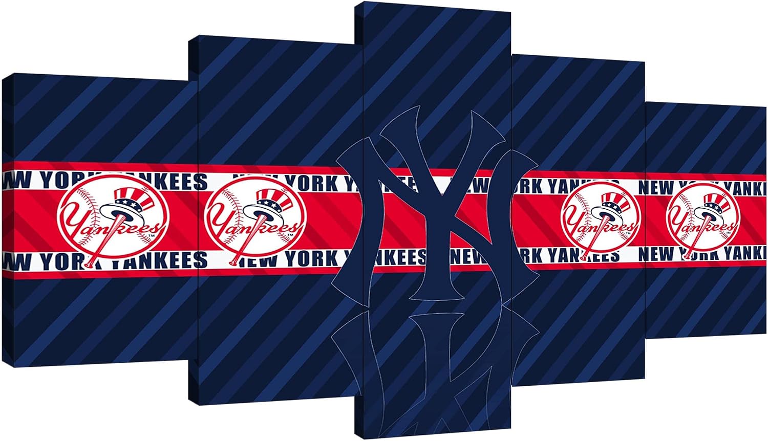 HUIYANGXX New York Yankees Baseball Poster Canvas Prints Wall Art Decor Living Room Artwork Posters Bedroom Large Wall Art Pictures 120x225cm,Framed