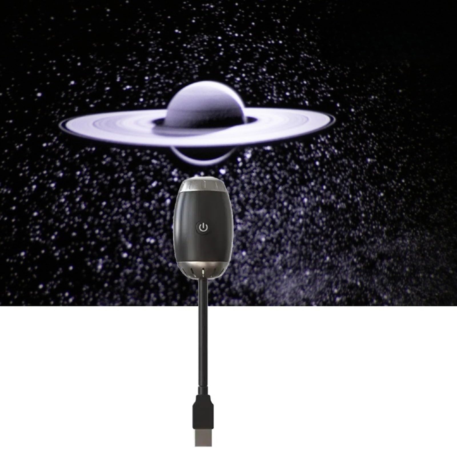 USB Galaxy Projector for Bedroom, 360ยฐ Flexible Starry Sky Night Light with Astronomy Slides, Portable Planetarium Projector for Car & Travel (Black_A)