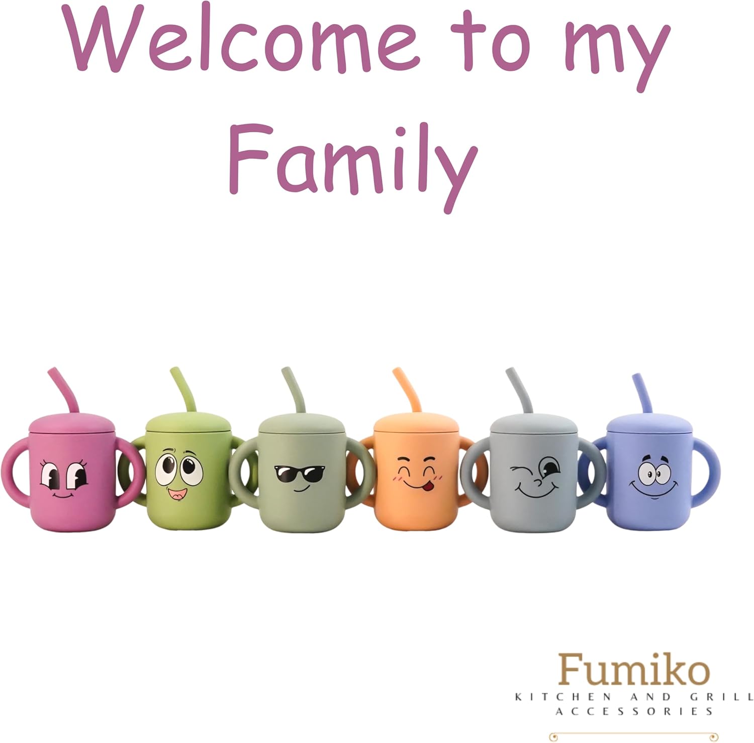 Meet the Moodies (MOM) 100% Silicone Sippy Cup with Straw & Handles BPA-Free, Leak-Proof Baby Cup for 6+ Months | Helps Toddlers Transition from Bottle to Cup with Every Sip Full of Emotion & Fun - Image 8