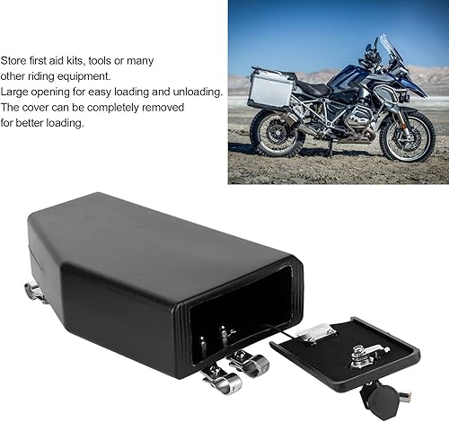 Miniatura 4 de Aramox Caja de herramientas de motocicleta, caja de herramientas lateral izquierda, accesorio de motocicleta negro apto para