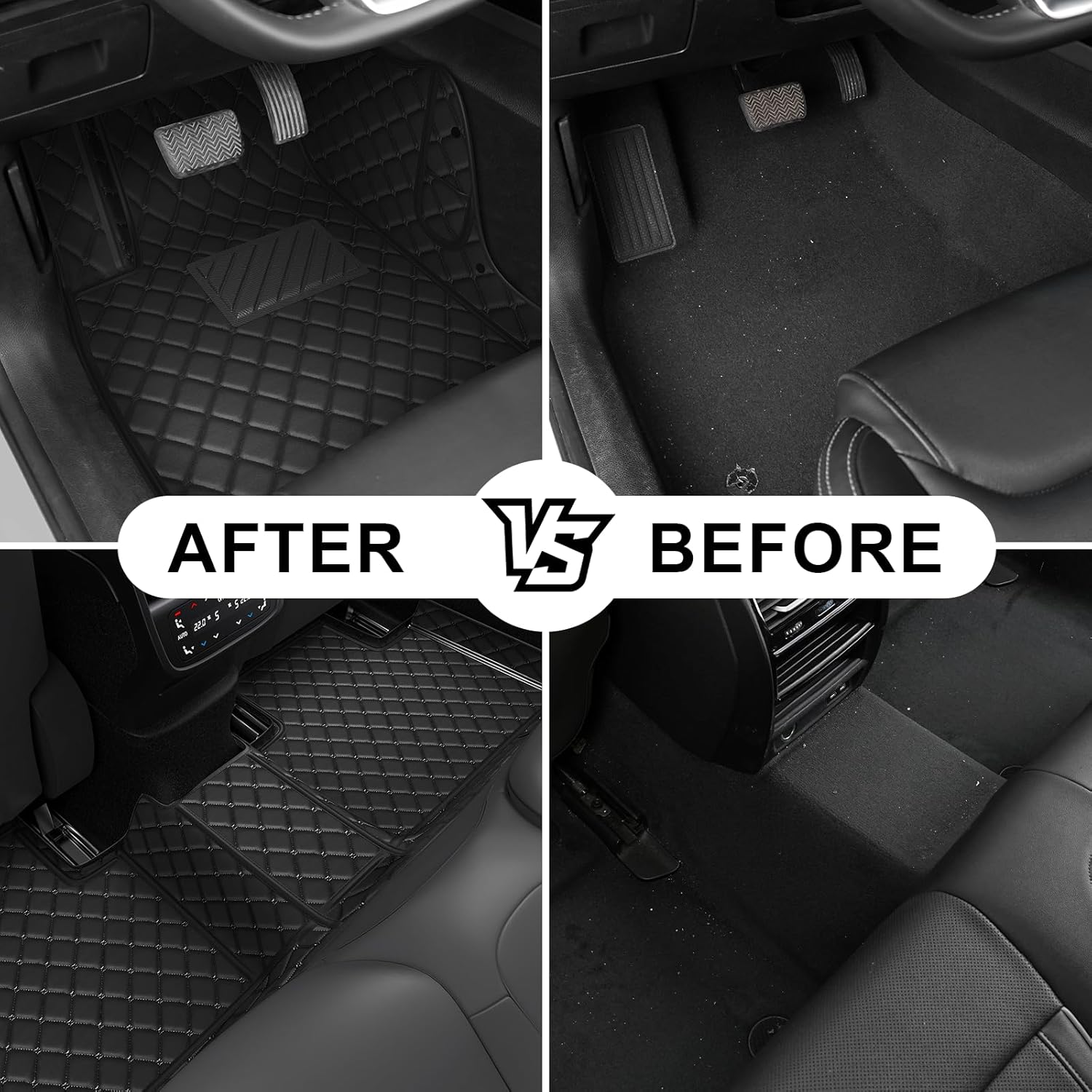 for Toyota Sienna 2011-2019 Custom Leather Floor Mats, All-Weather Waterproof Anti-Slip Full Coverage Thick Liners (Black) - Image 5