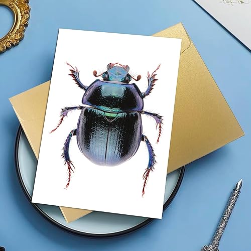 Miniatura 7 de Divertida tarjeta de felicitación de escarabajos, tarjeta de cumpleaños de arte extraño, tarjeta de insectos para niños, amigos, miembros de la