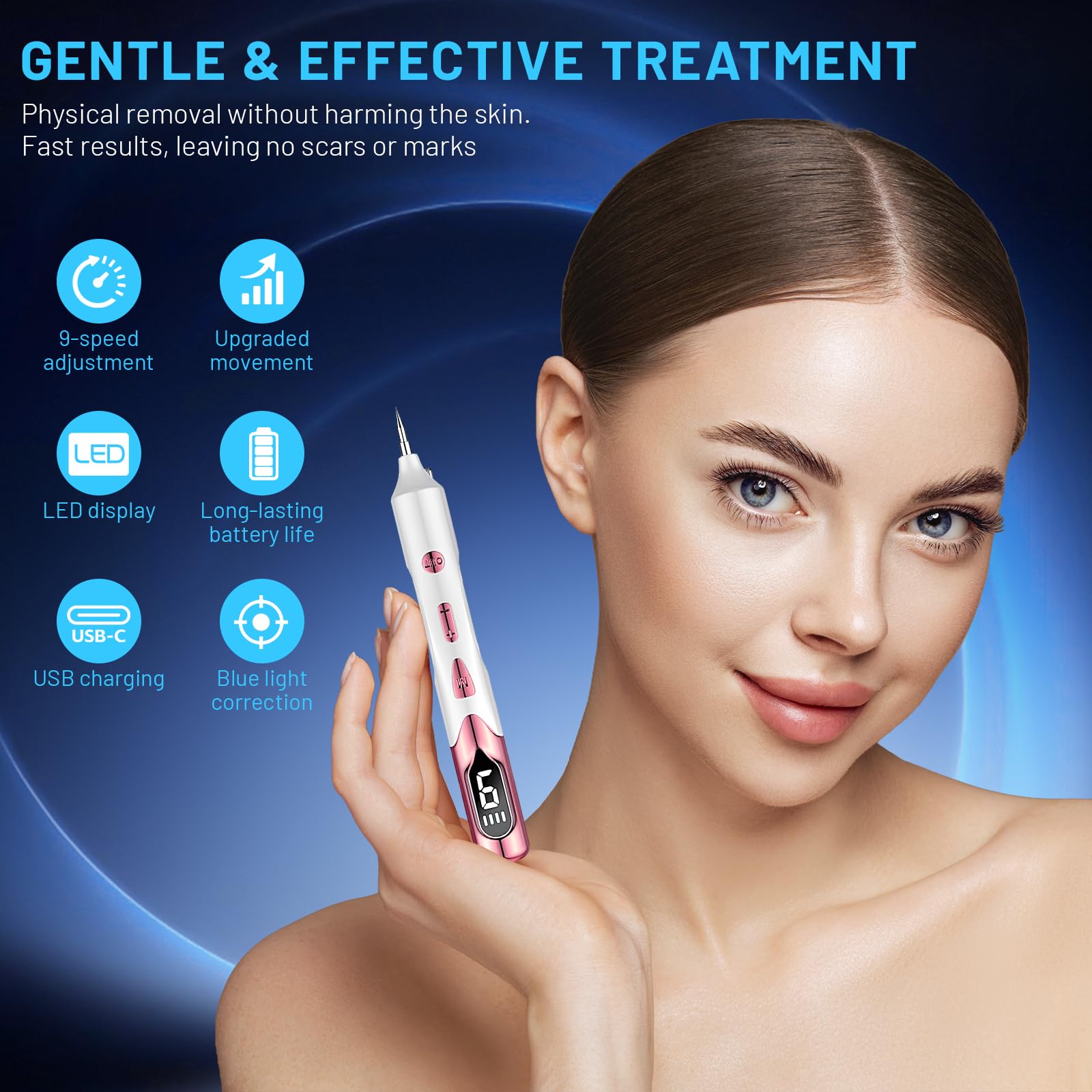 KSWEGKC Skin Tag Remover Device,Skin Tag Removal with Precision Spot Treatment,Portable Tool for Small Blemishes,Easy At-Home Skin Care Use - Pink — view 6