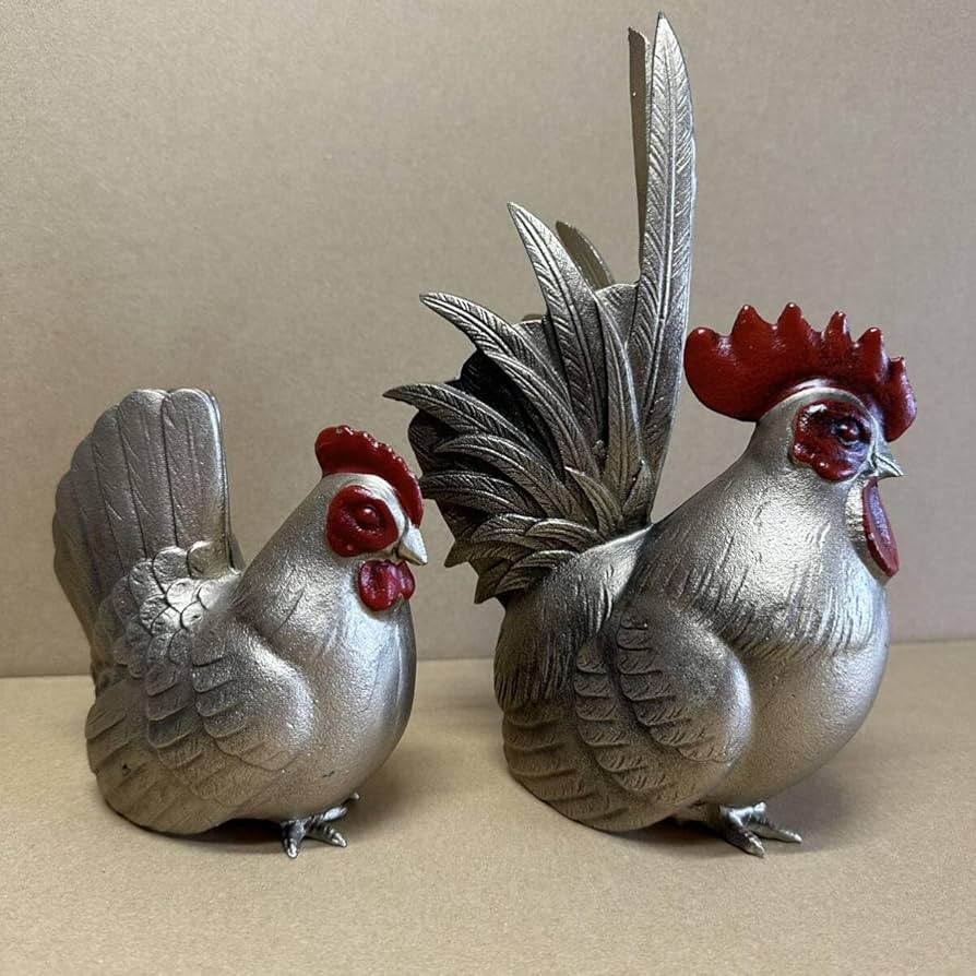 ブロンズ像　鶏仲良夫婦　ニワトリ　銅器　置物　飾り物　縁起物 ブロンズ像 鶏仲良夫婦 ニワトリ 銅器 置物 飾り物 縁起物