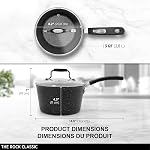 Starfrit The Rock 2.8L (3Qt) Non-Stick Saucepan - Durable Forged Aluminum - Oven Safe - PFOA Free - Easy to Clean - Black