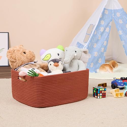 Miniatura 154 de Cestas grandes de almacenamiento para estantes, organizadores de armario, para ropa, manta, toallas, guardería, caja de juguetes, cestas de cuerda