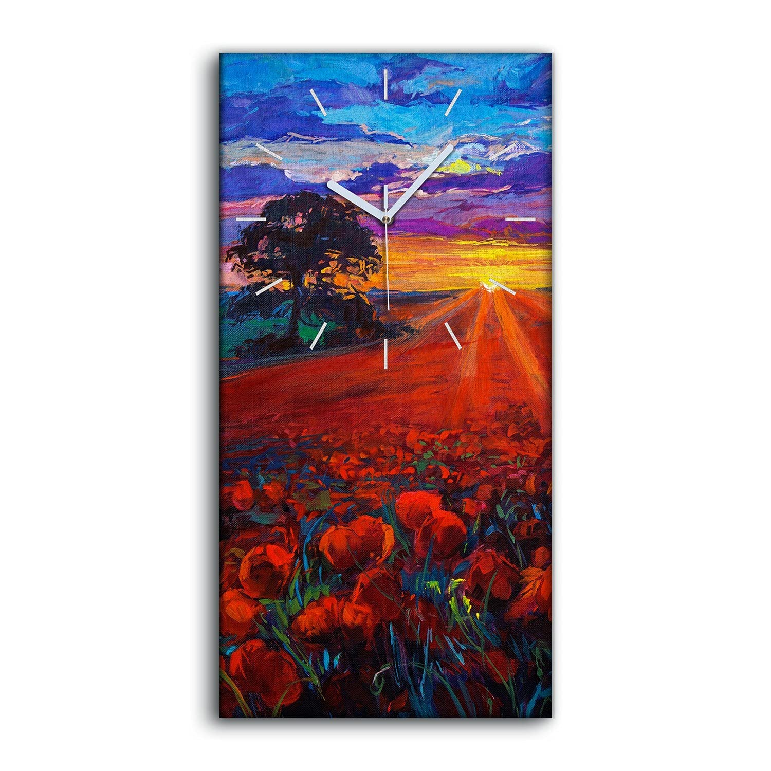 Horloge sur toile Coloray paysage moderne 30x60cm pour sublimer la décoration du salon