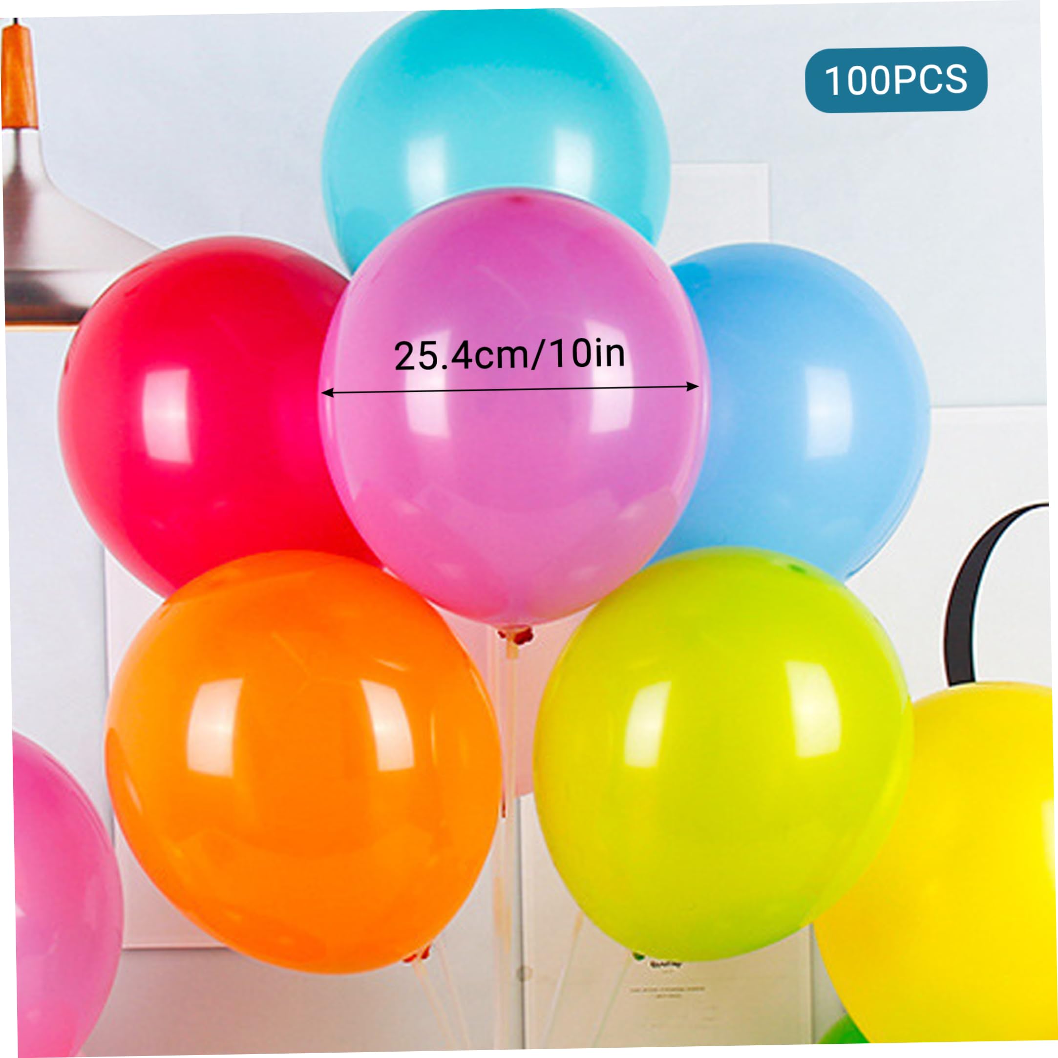 Lot de 1000 ballons de 25 cm (10 pouces), en latex épais mat, couleurs arc-en-ciel assorties.