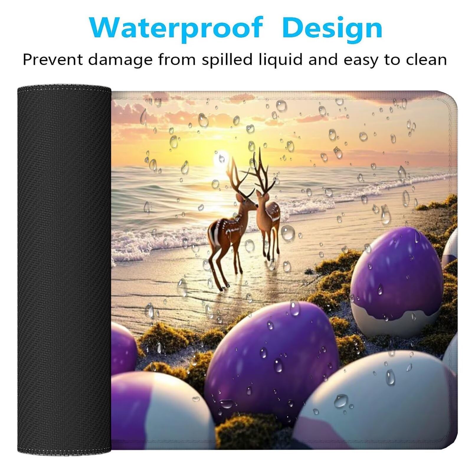 Podkładka pod mysz z jeleniem duża podkładka na biurko dla graczy plaża XXL 1600 x 800 x 3 mm niestandardowa podkładka pod mysz, ochraniacz na biurko matowe akcesoria biurowe, do domu Deco komputera