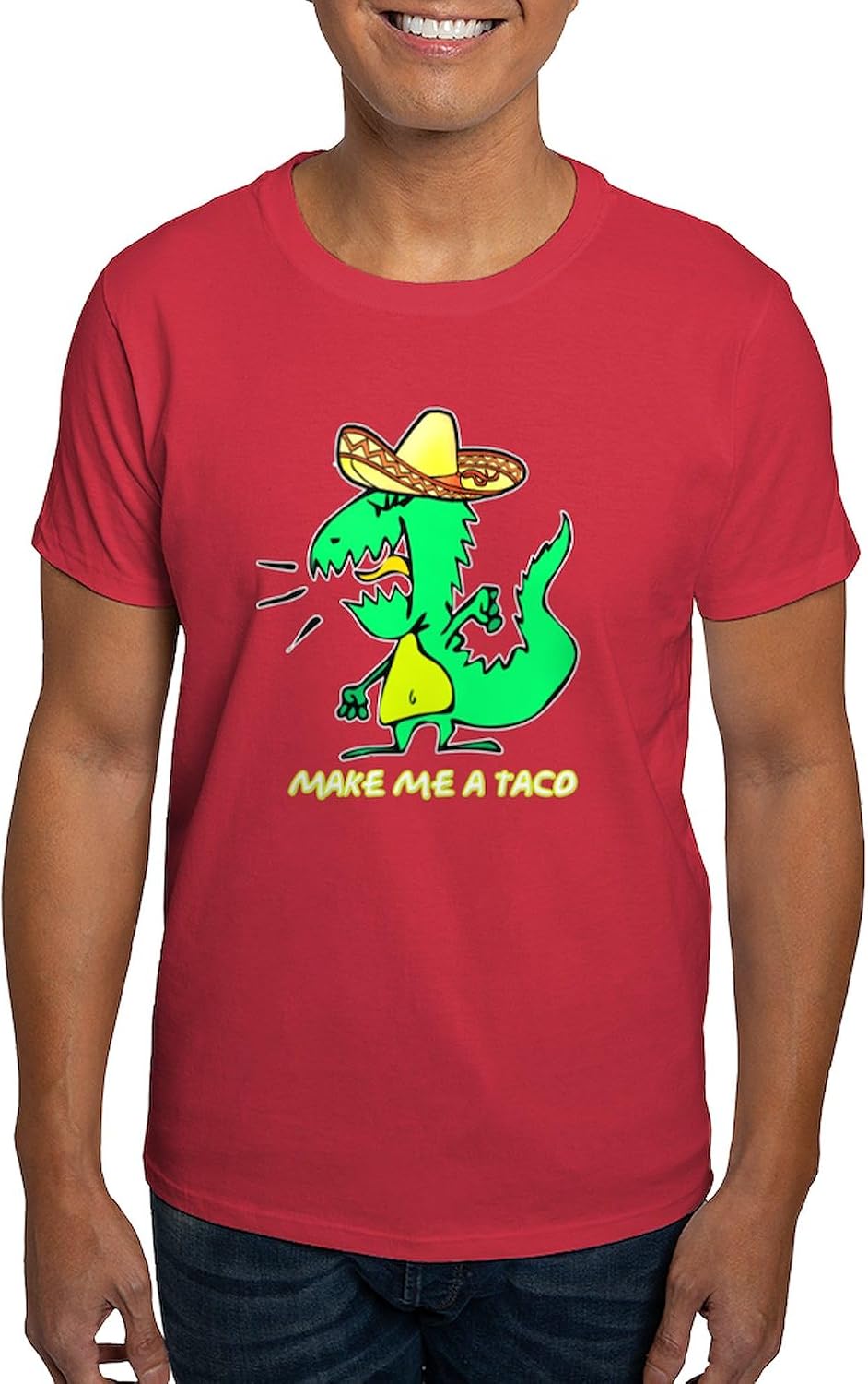 CafePress Make Me A Taco Dark T Shirt Men's 100% Cotton, Classic Graphic White T-Shirt