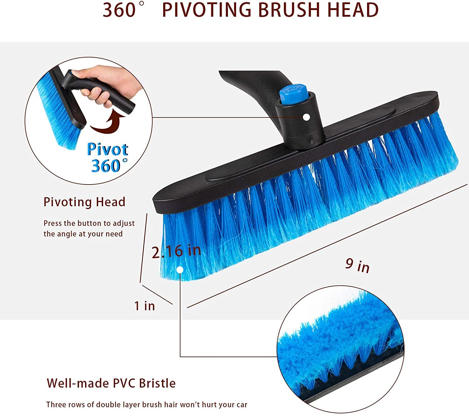 3 W 1 Wysuwane 25.2"do 31.5" Lodowe skrobak szczotka śniegowa Odłączane narzędzie do usuwania śniegu z ergonomiczną pianką przyczepną do samochodu