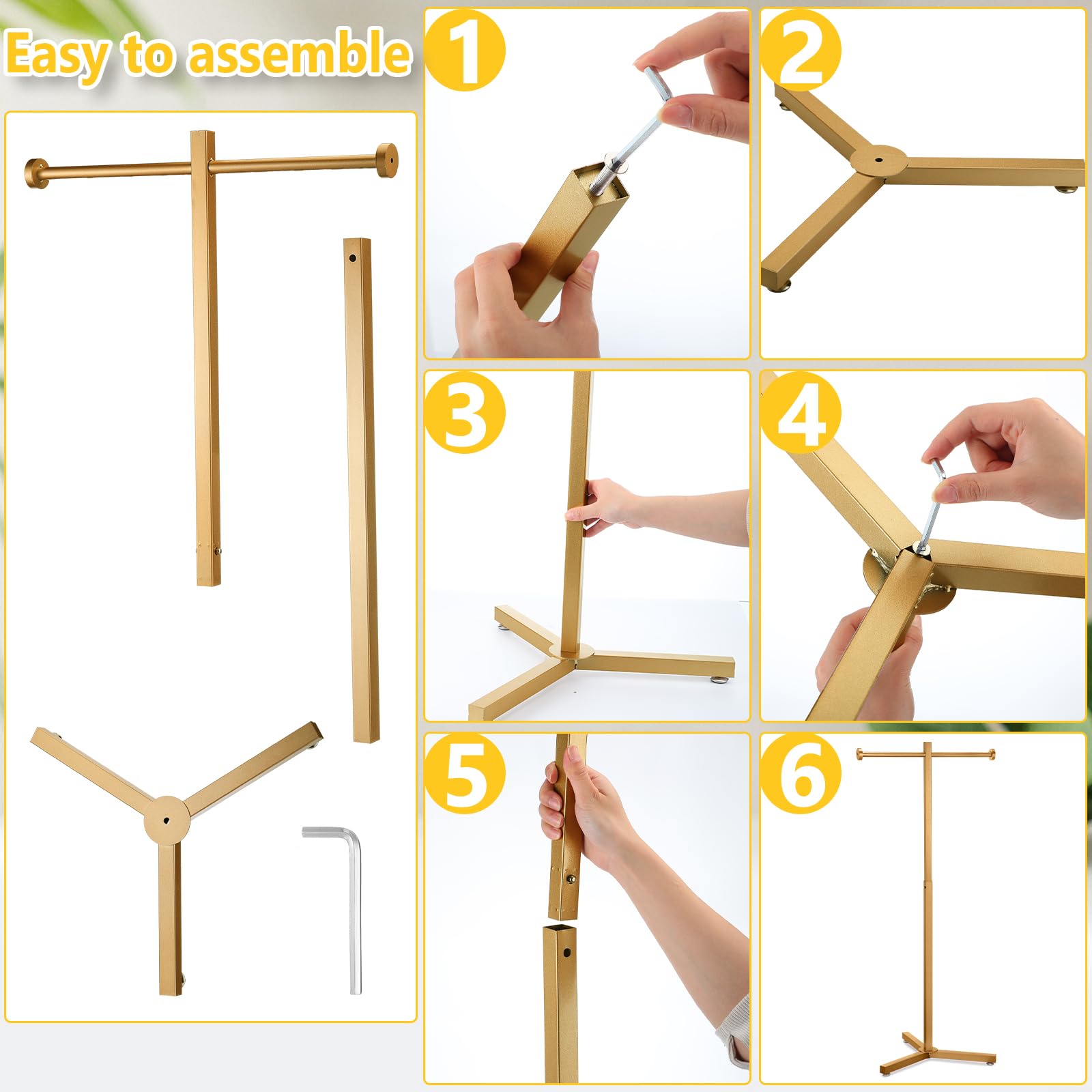 Blulu Estante de Metal Ajustable Resistente para Bolsas de la Compra, Soporte de Exhibición Cromado, 45 Pulgadas