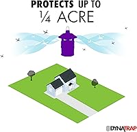 Vista 4 de DynaTrap Trampa para mosquitos DT160-TUNSR de 1/4 acre y trampa para insectos voladores – Mata mosquitos, moscas, jejenes, avispas y otros insectos