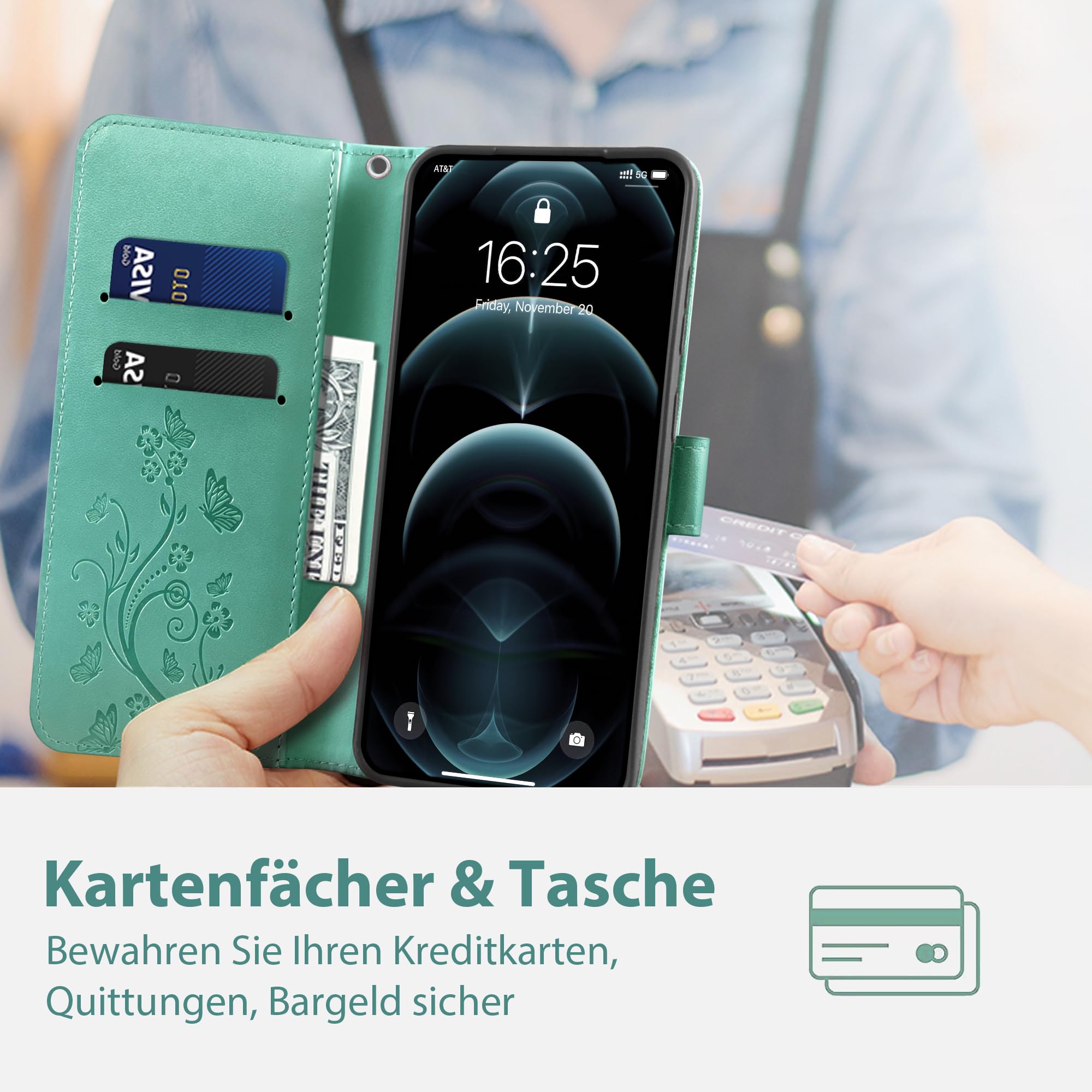 KRAFTCARE Flip Case Für Redmi Note 12 Pro / Poco X5 Pro – Mit Magnet, Kartenfach & 360° Schutz