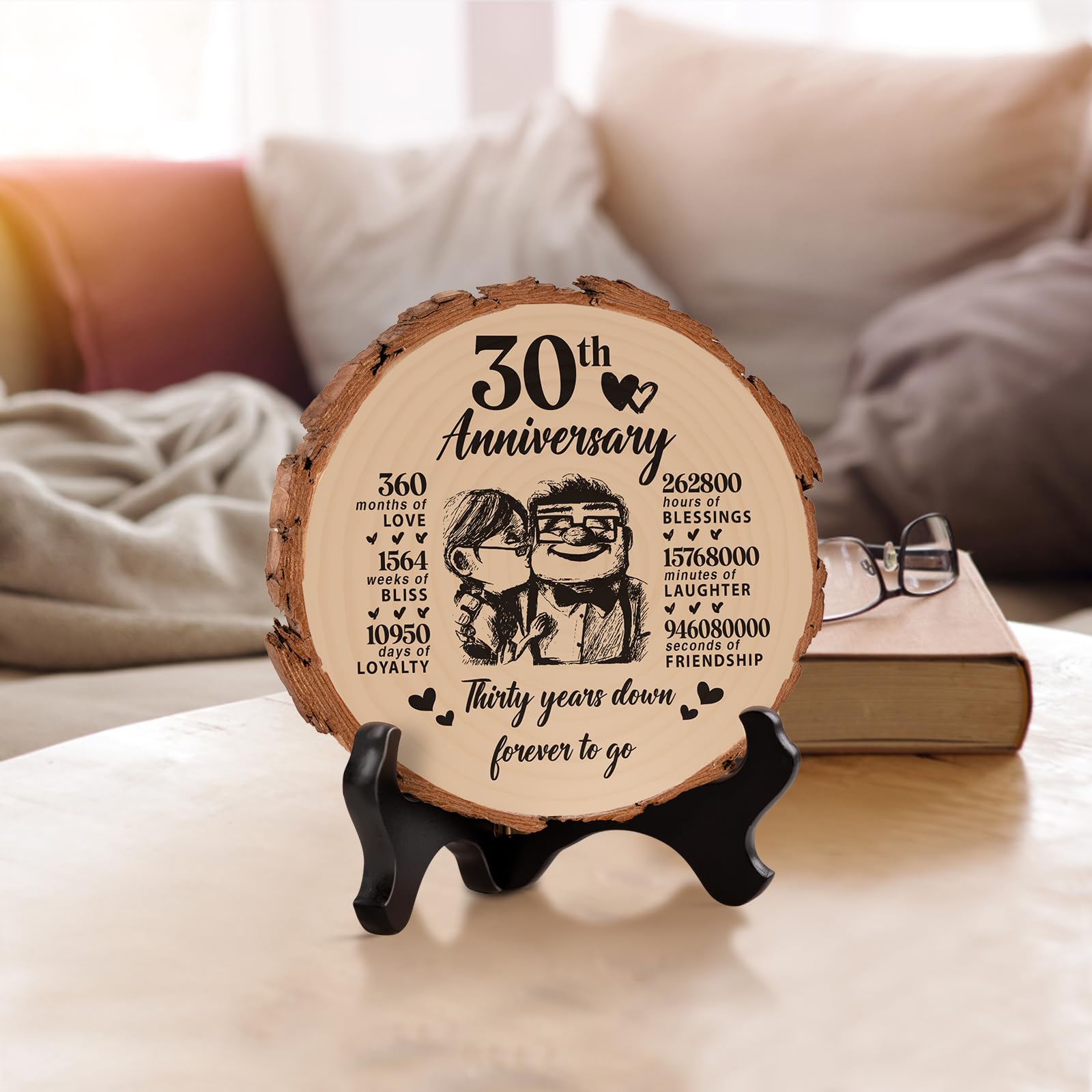 30th Wedding Anniversary Unique Gifts, 30th Anniversary Wooden Gifts for couple 30th Wedding Anniversary Decorations - Image 4