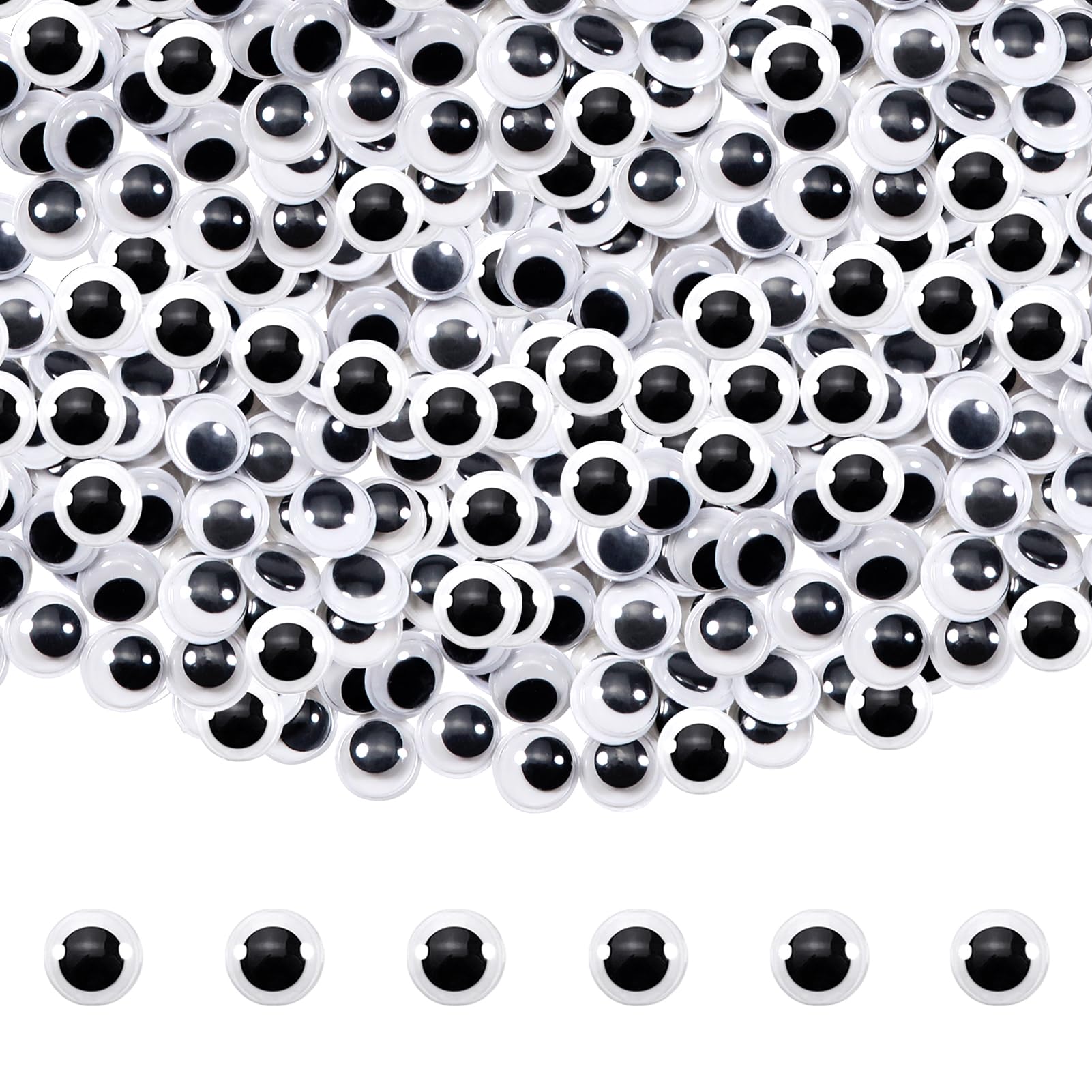 TOAOB 150pcs 6mm Googly Eyes Self Adhesive Small Sticker Eye for Craft
