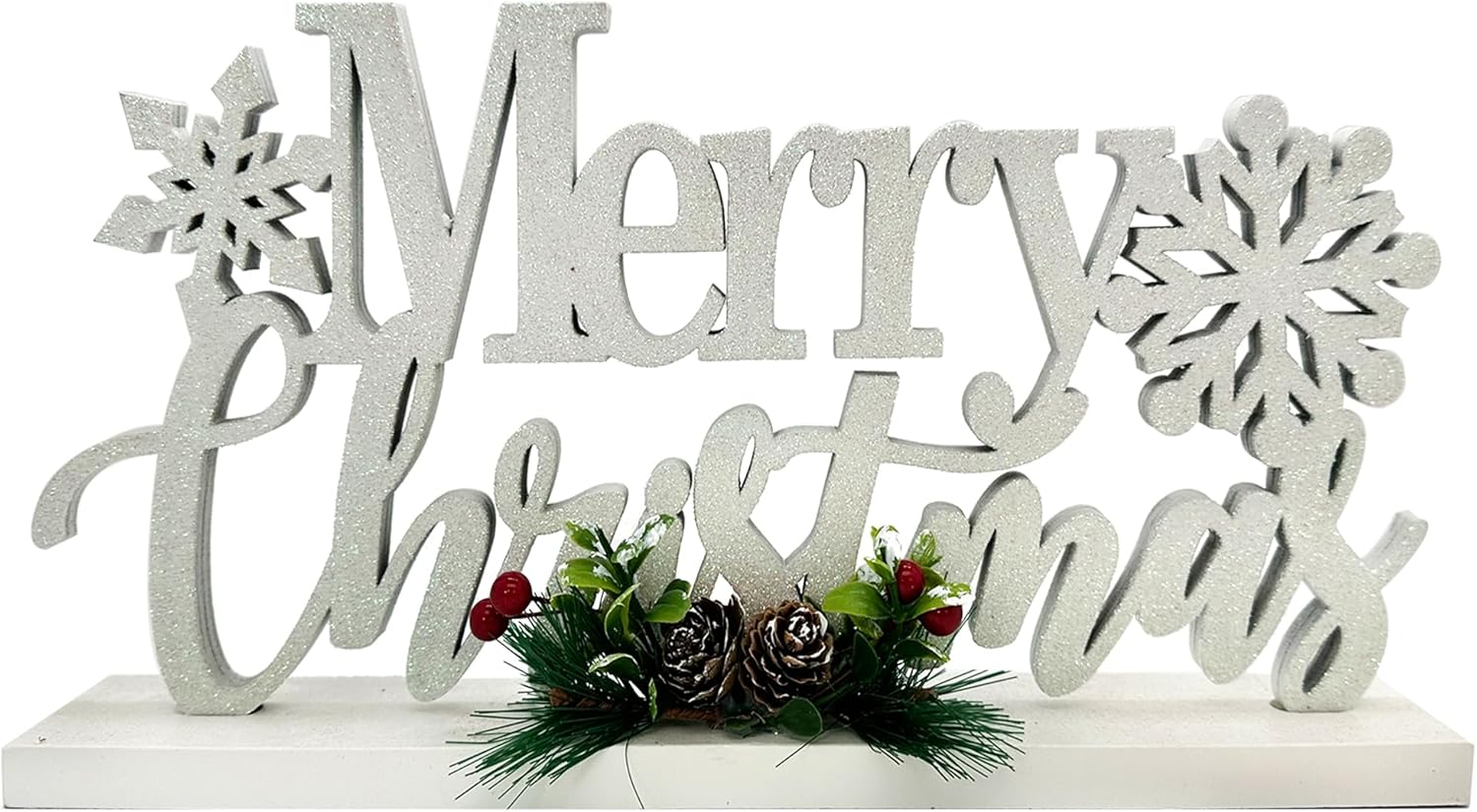Merry Christmas Decor Snowflake Silver