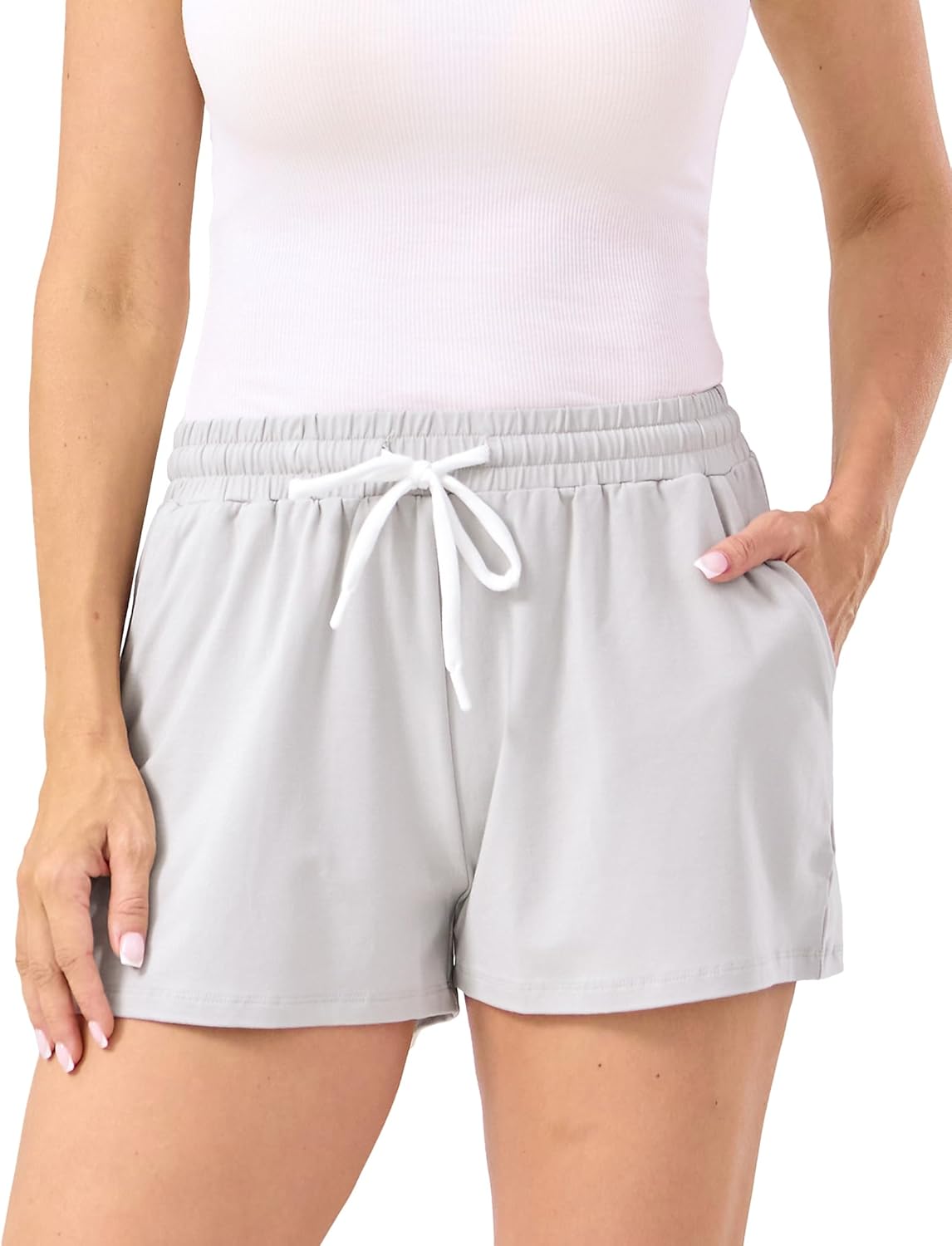 GYS Womens Pajama Shorts Drawstring Waist Lounge Shorts with Pockets, Viscose Made from Bamboo