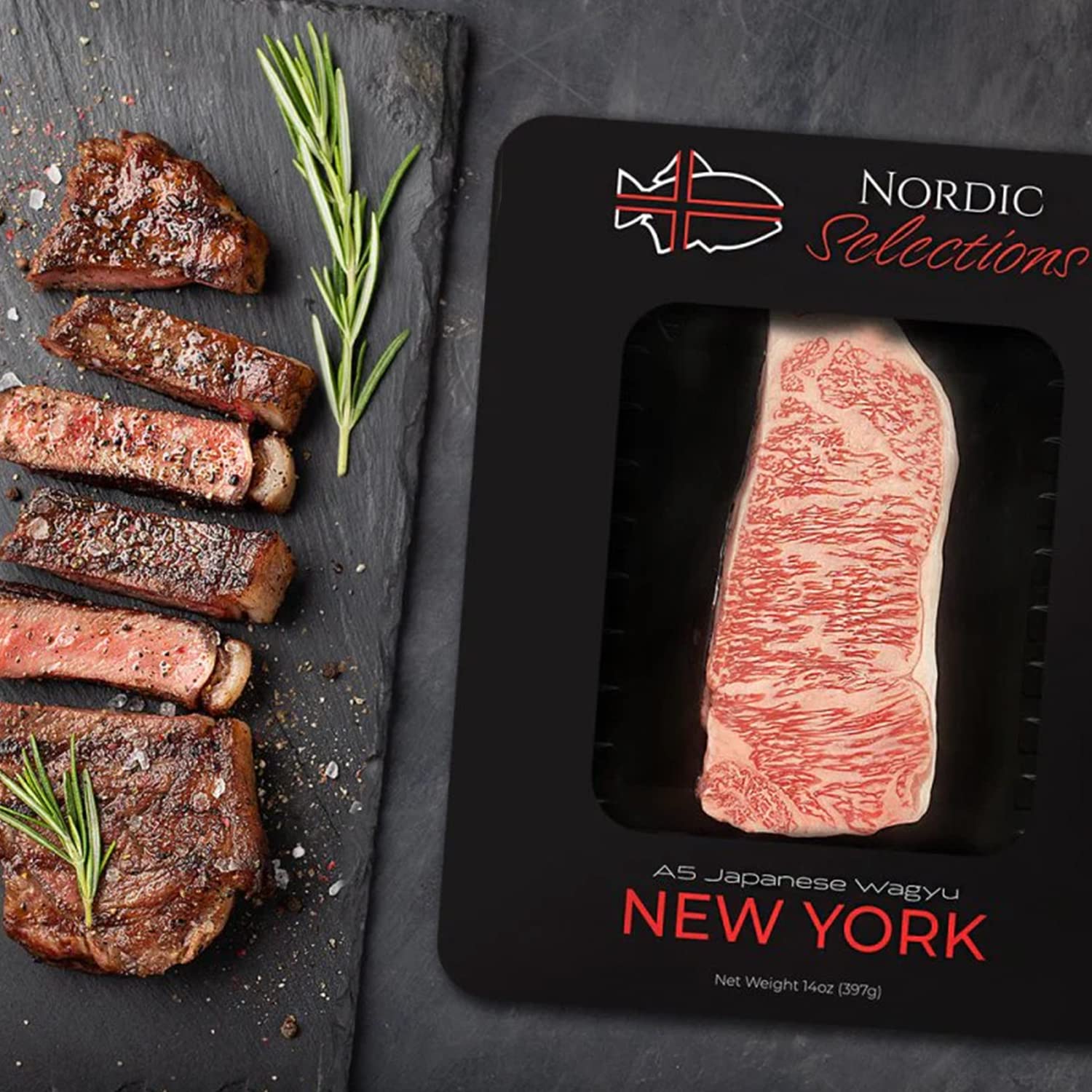 Nordic Catch Grade A5 Japanese Wagyu Steak Without Bone, Always Fresh Thick Cut, Skin-Packed 100% Authentic A5 Wagyu Steak from Kagoshima Reserve - Great Gift