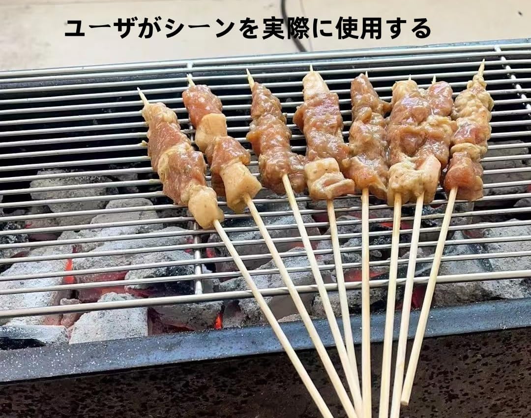 YongDerDerステンレス 焼き網 焼肉網 バーベキュー串用 バーベキュー網 四角形 太い鋼線 エッジワイヤー5mm 穴ワイヤー