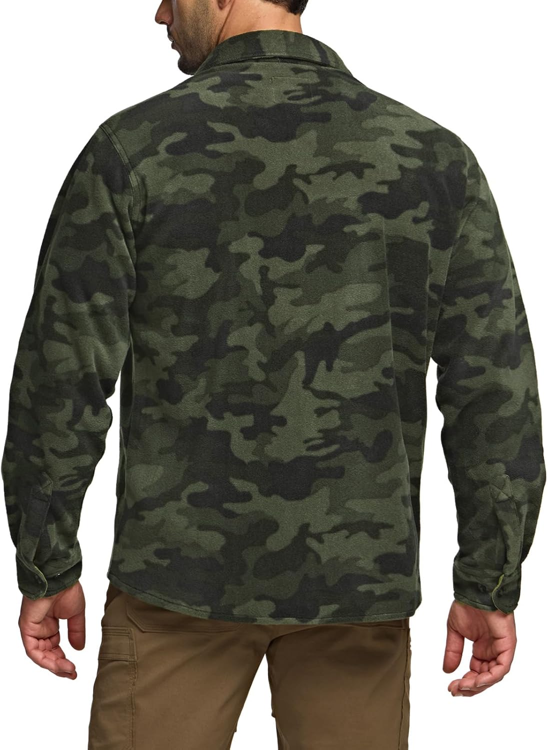 CQR Men's Long Sleeve Heavyweight Fleece Shirts, Plaid Button Up Shirt, Warm Outdoor Casual Shirt with Pockets - Image 3