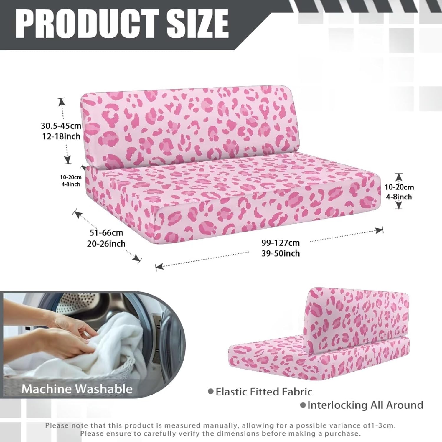 GULANGYU RV Dinette Cushions Covers- Pink Leopard Print RV Stretch Sofa Seat Slipcovers -Washable Loveseat Sofa Furniture Protector for RV Camper Car Bench