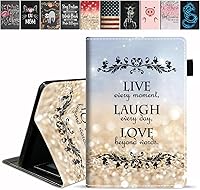 Vista 20 de Funda para tablet Kindle Fire 7 (7 pulgadas, 12ª generación, versión 2022), funda delgada de piel sintética con ranura para tarjetas y soporte