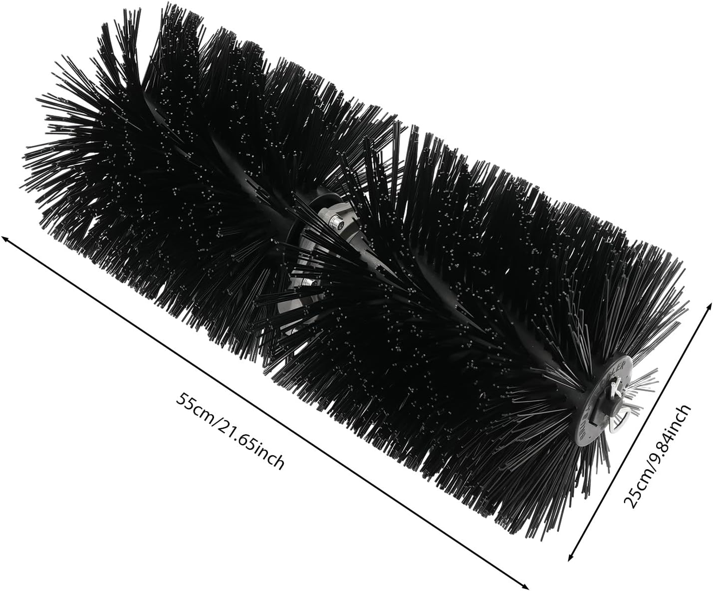 9 Teeth Broom Head Sweeper, Power Sweeper Brush Couple Shield Attachment, Bristle Brush Couple Shaft Attachment Rolling Brush Head for Combing Artificial Lawns, Cleaning Roads