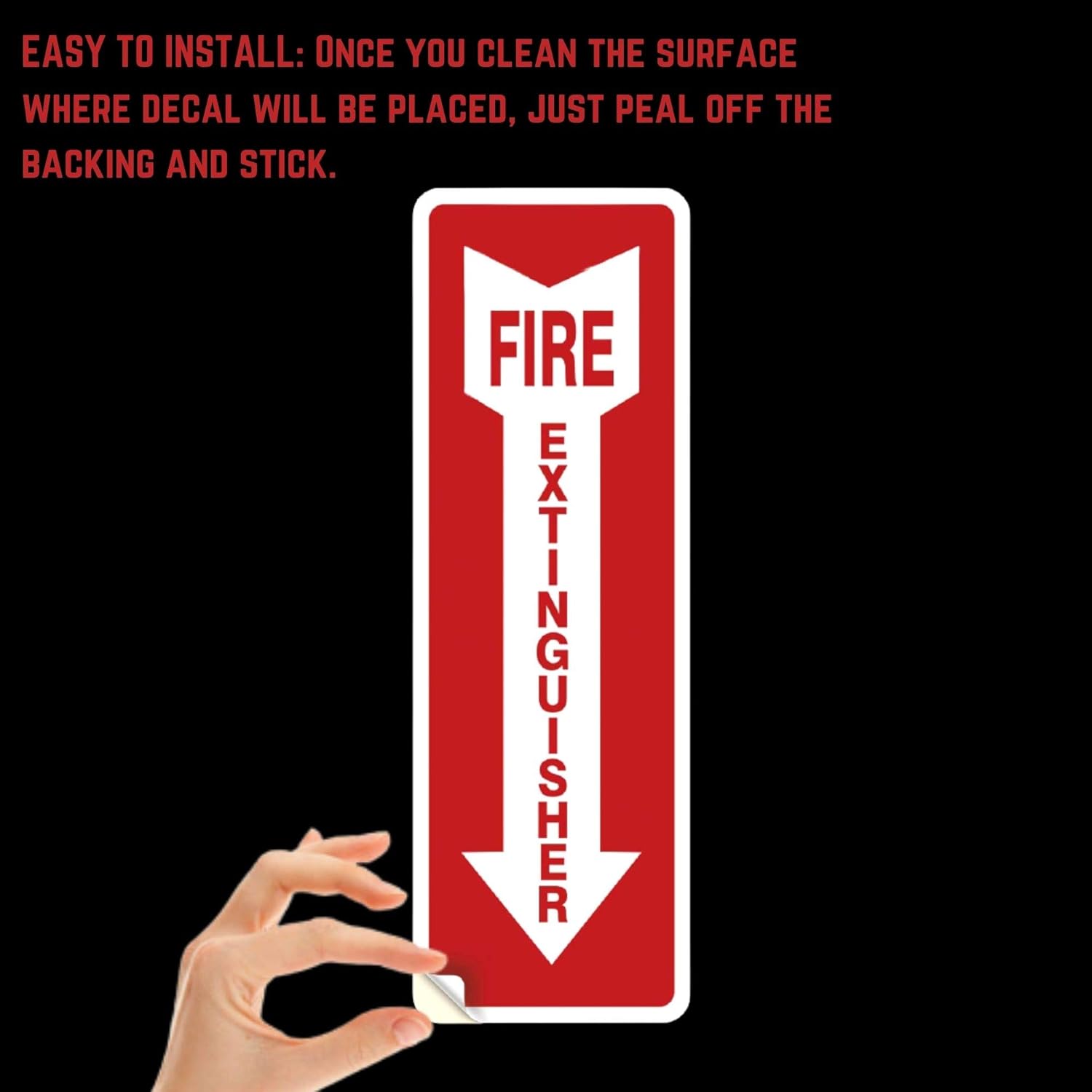 Fire Extinguisher Stickers, 4.25" x 11", 10 Pack, Durable, Self-Adhesive Decals, UV Protected and Waterproof