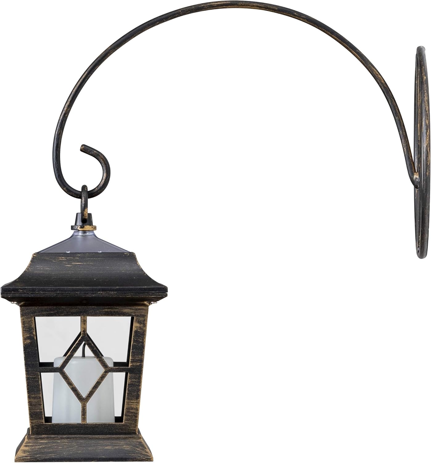 Takasho LGS-111 Fluctuating Solar Candle Lantern Light, Lucia, Antique Black, Outdoor LED, Automatic Lighting, Solar
