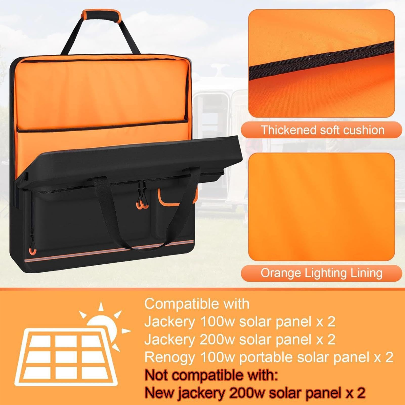 Bolsas para Paneles Solares Portador doble capa con cremallera gran | Estuche Viajero Para Paneles Solares Mujeres Hombres Camping Escalada Viajes Senderismo
