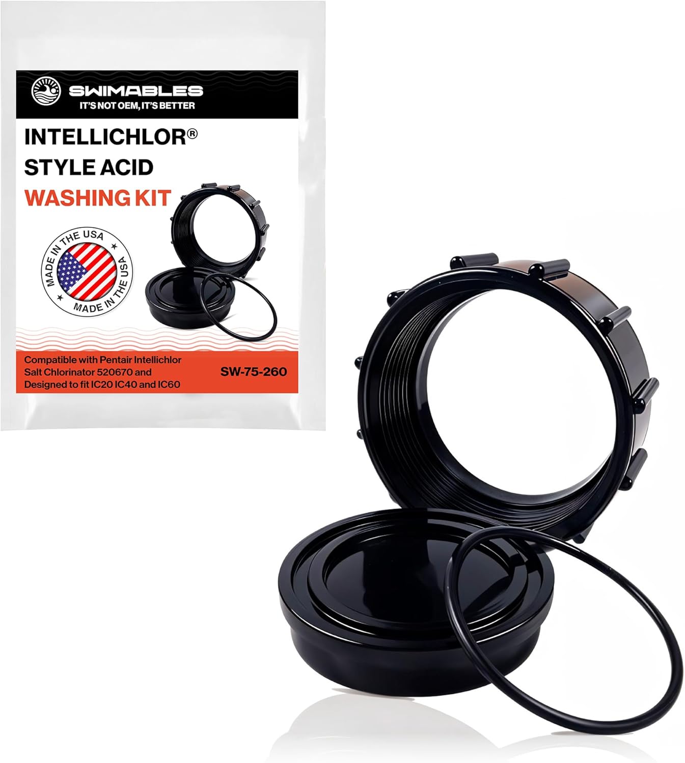 Swimables Acid Cleaning Kit Compatible with Pentair Intellichlor Salt Chlorinator 520670 and Designed to fit IC20 IC40 and IC60 Intellichlor Salt Systems - 100% USA MADE - HEAVY DUTY