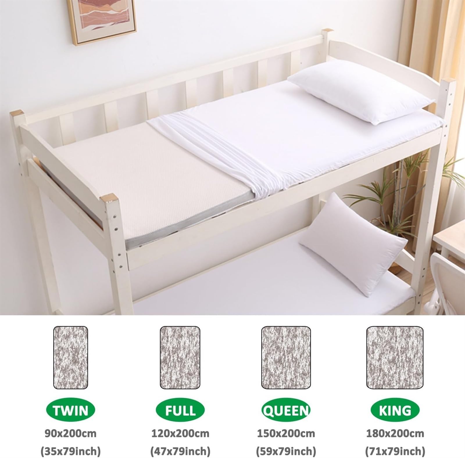 Coprimaterasso Futon In Cotone Con Cerniera 360° – 90x190 Cm, Lavabile, Traspirante, Per Materasso Da Pavimento Pieghevole (diversi Colori E Taglie)