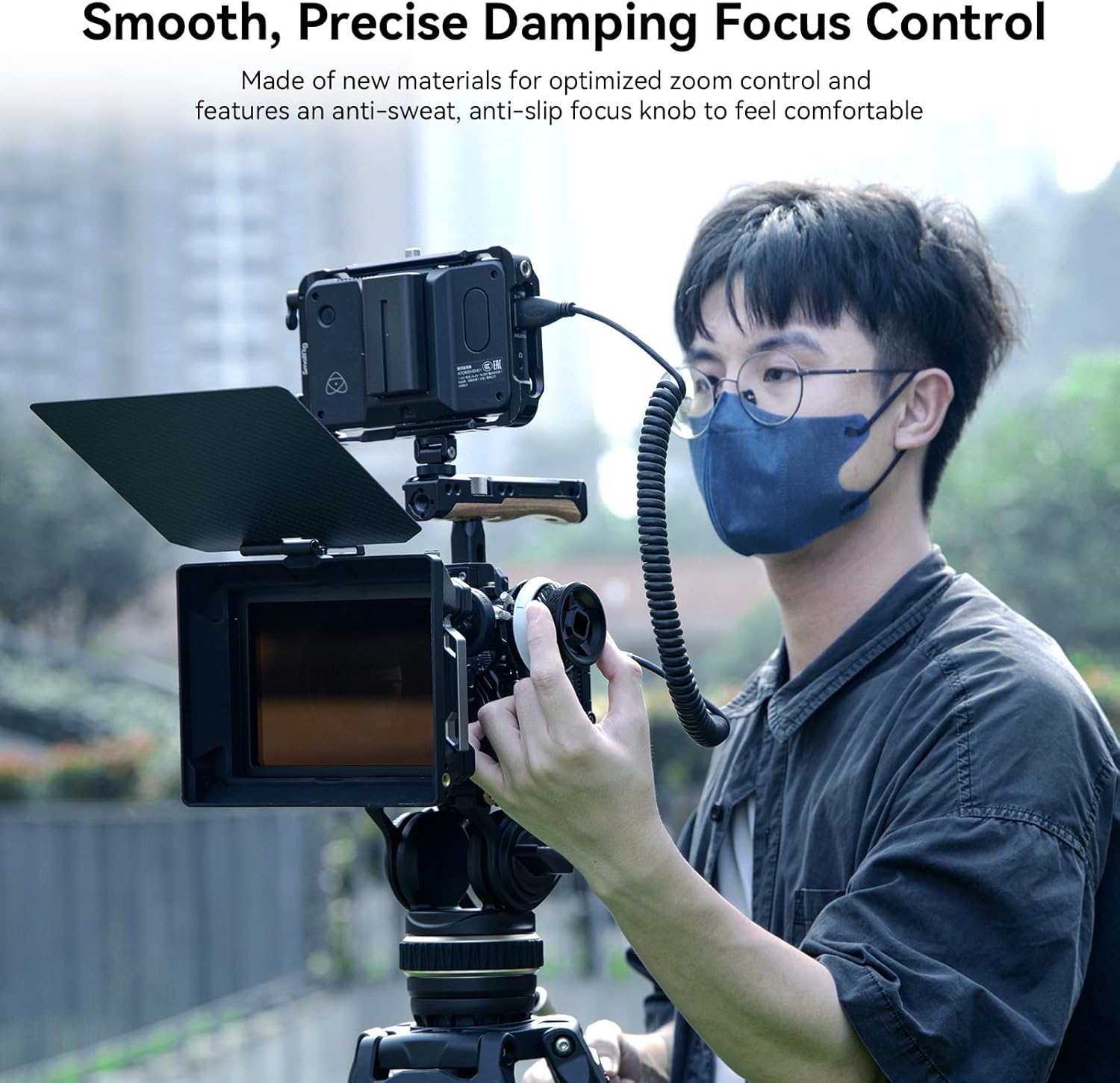 SmallRig Mini Follow Focus with A/B Stops & 15mm Rod Clamp and Snap-on Gear Ring Belt for DLSRs and Mirrorless Cameras, Fits Different Diameter Lenses Up to 114mm