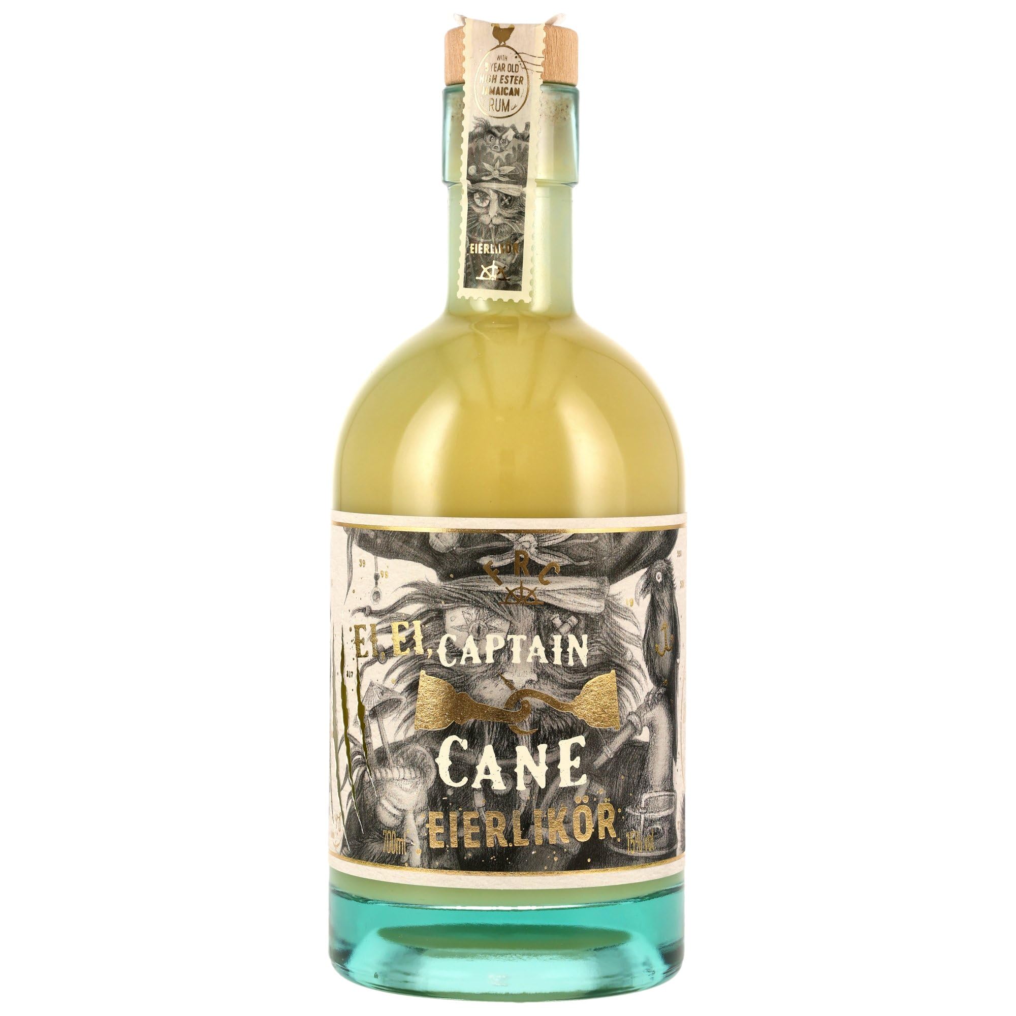 Captain Cane Eierlikör I Cremiger Likör mit 5 Jahre gereiftem Jamaica Rum I 700 ml I 15% Vol. I Seidig & vollmundig mit Noten von Vanille, Karamell und tropischer Frucht (1 x 0,7)