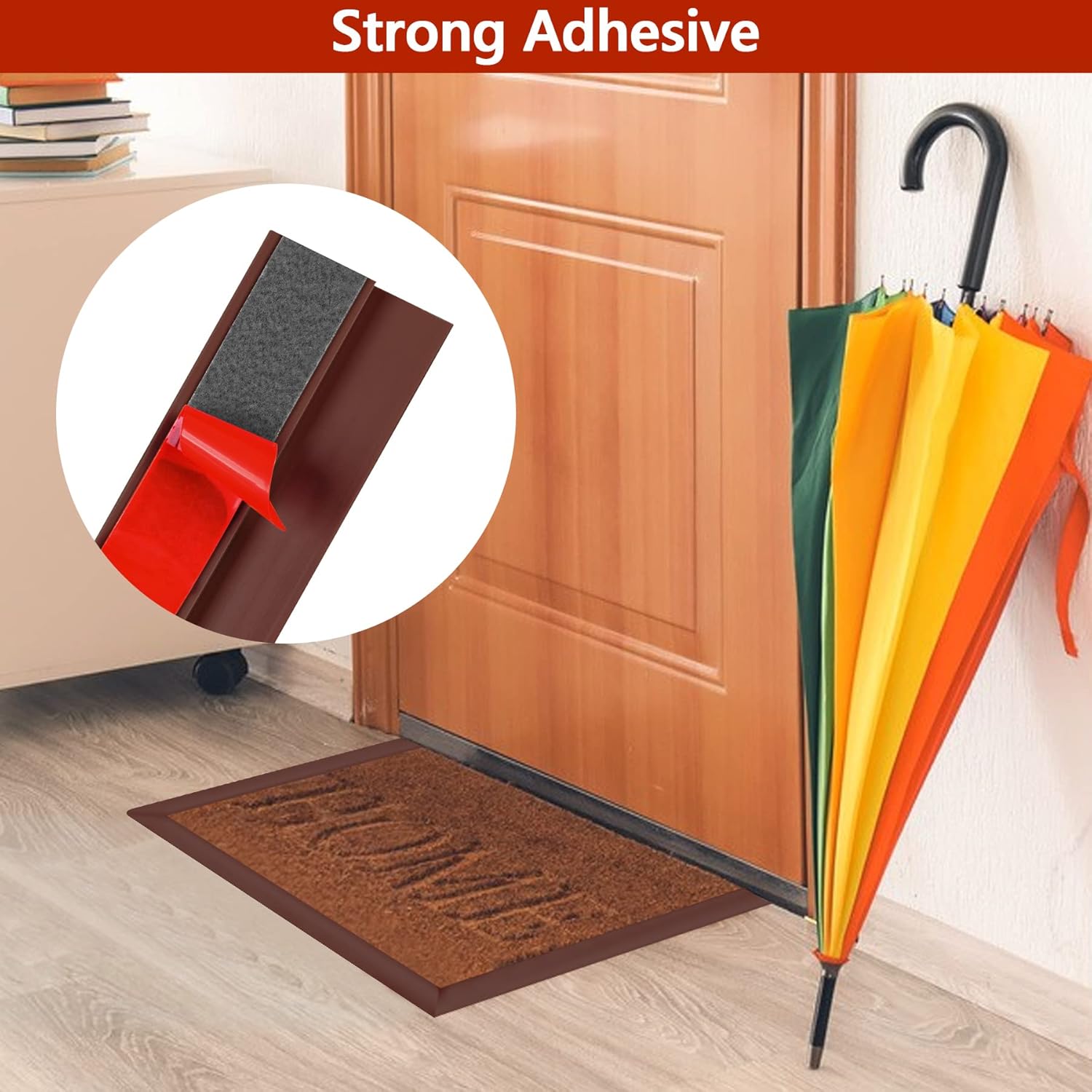 10Ft Floor Transition Strip Self Adhesive Carpet to Tile Floor Edging Trim PVC Threshold Strips, Peel and Stick Floor Joining Strip Suitable for Threshold Height Less Than 5mm(Coffee)
