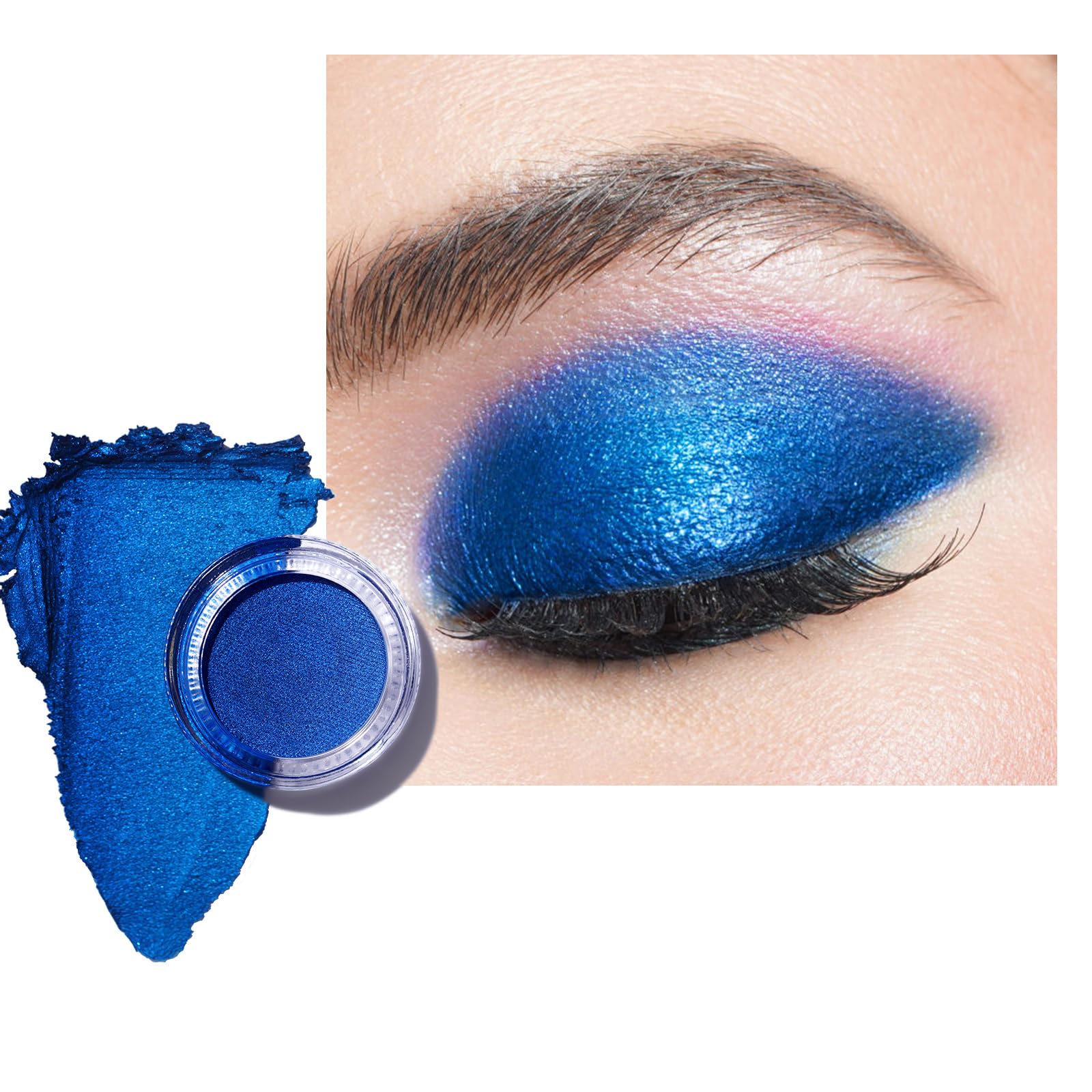 Oulac Glitter Eyeshadow Metallic Finish - High Impact Blue Eyeshadow Waterproof, 25 Ocean Heart, 6 g (Pack of 1)