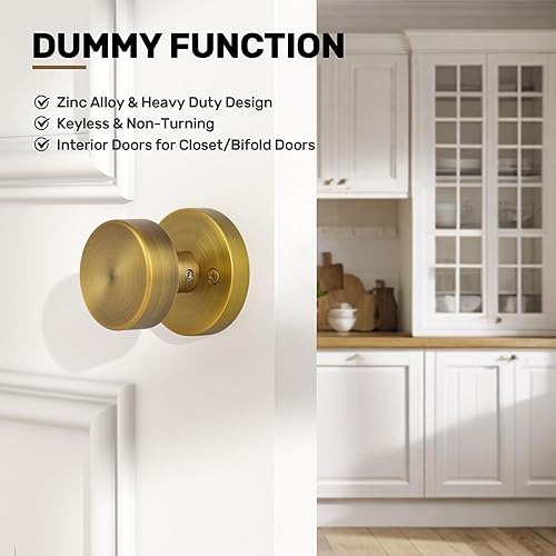 Miniatura 4 de Manija de puerta interior simulada, pomos de puerta negro mate para puertas de armario plegables, manija redonda de puerta moderna resistente,