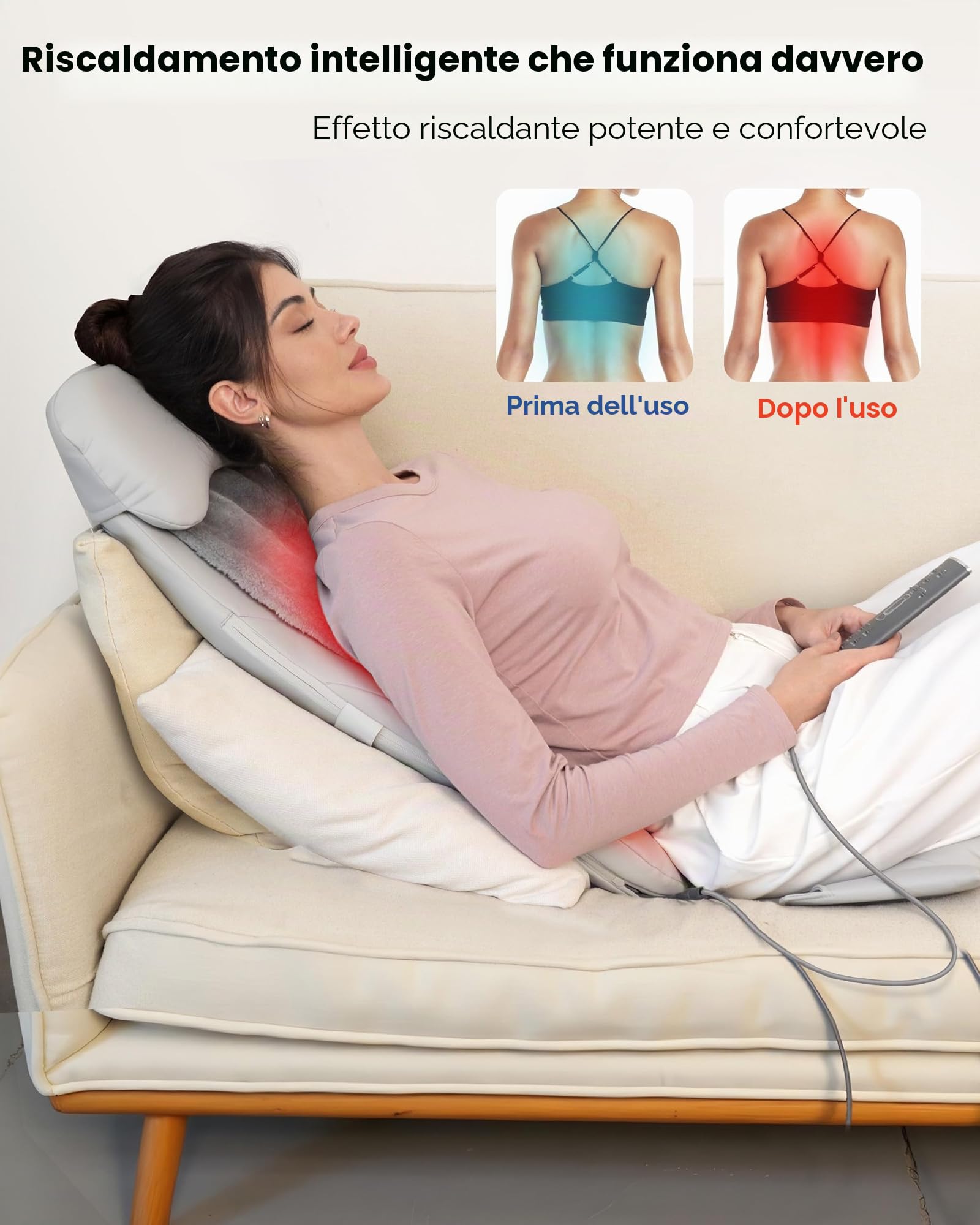 COMFIER Sedile Massaggiante Shiatsu con Funzione Riscaldante, Massaggiatore Schiena e Collo per Tessuti Profondi Shiatsu 2D/3D, Cuscino Massaggiante per Tutta la Schiena, Regalo per Uomini e Donne