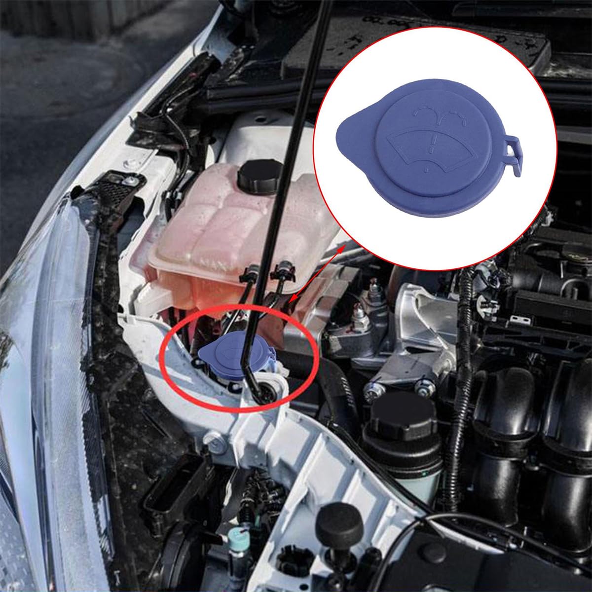 Adunsiaoto Scheibenwaschbehälter Deckel 2er Set - Universal Tankverschluss