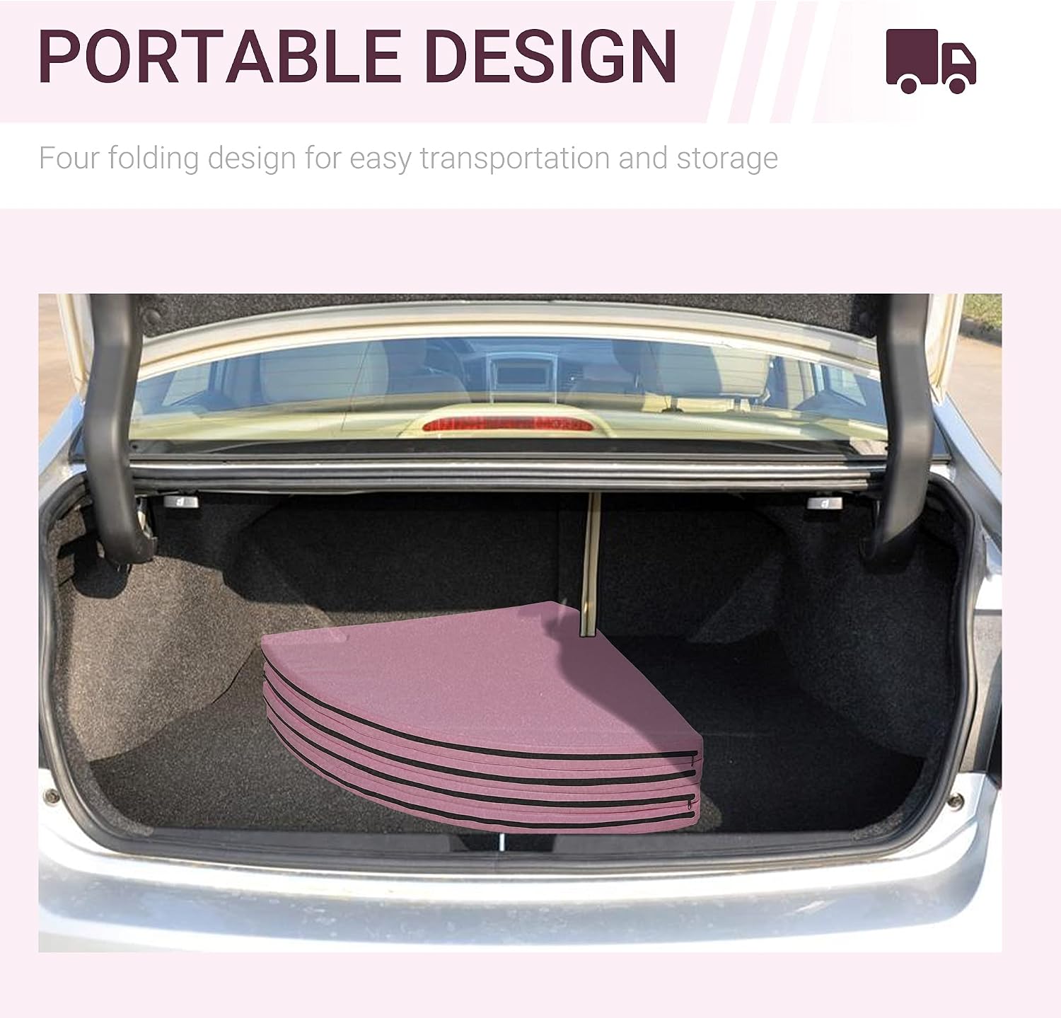 Soozier 2” T x 5’ W Round Folding Portable Pole Dance Crash Mat