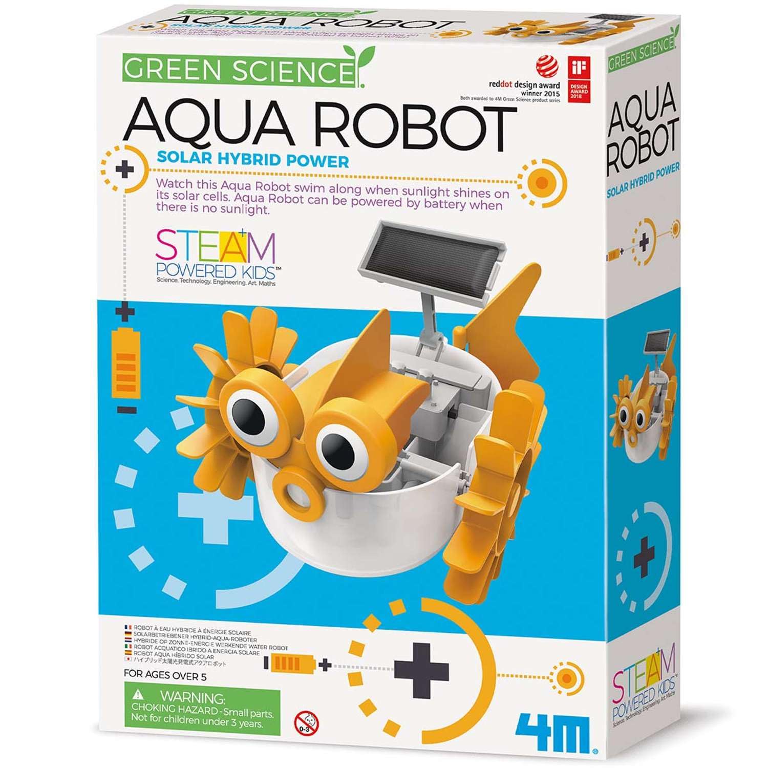 4M Green Science Aqua Robot for Kids | Build a Solar & Battery Powered Swimming Robot | STEM Robotics Science Kit for Renewable Energy Learning | Educational Gift for Age 5+ Boys & Girls โ image 1