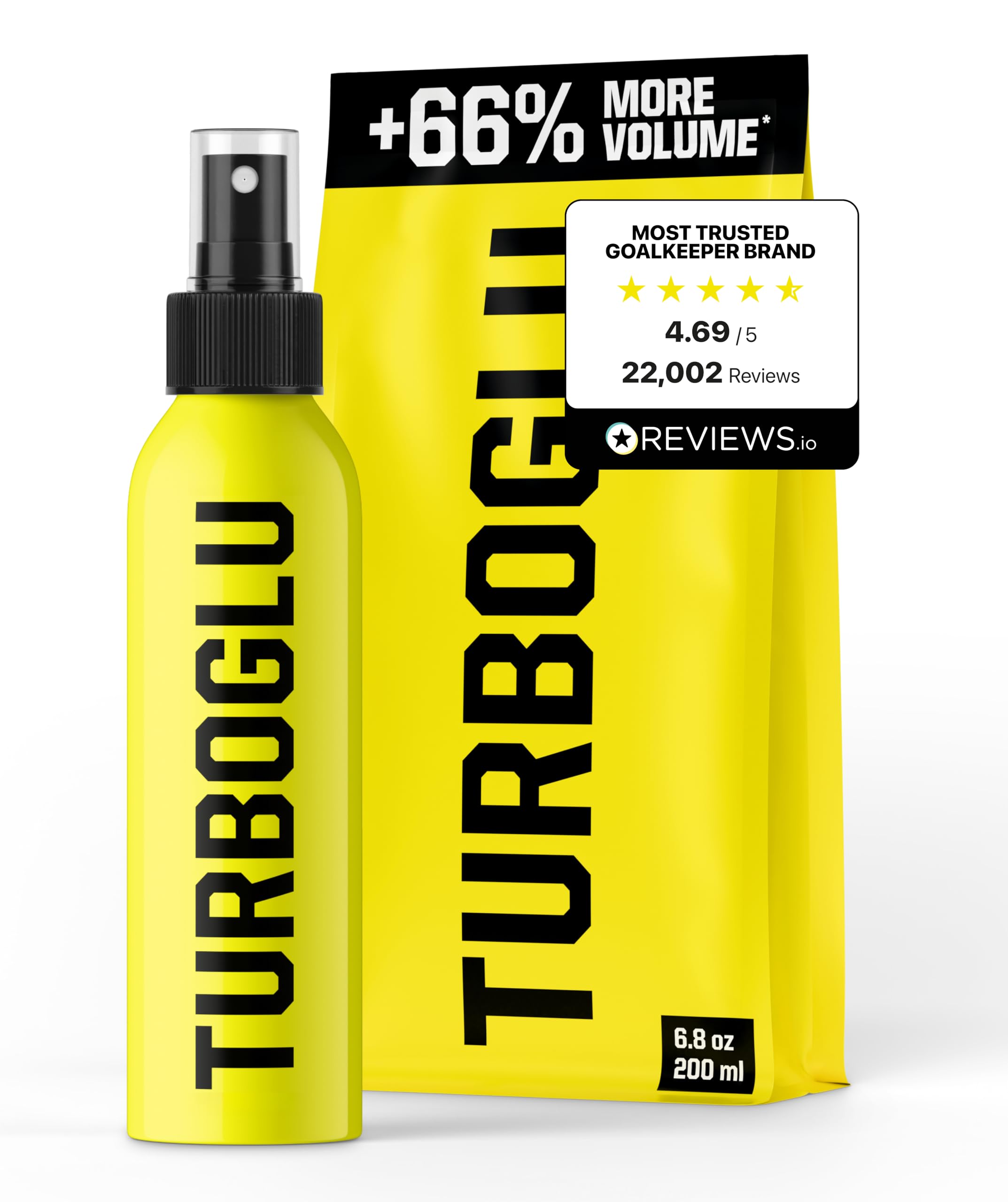 T1TAN Grip Spray for goalkeeper gloves, TURBOGLU & AQUAGLU, 200ml, Grip booster for all weather conditions, football goalkeeper glove spray