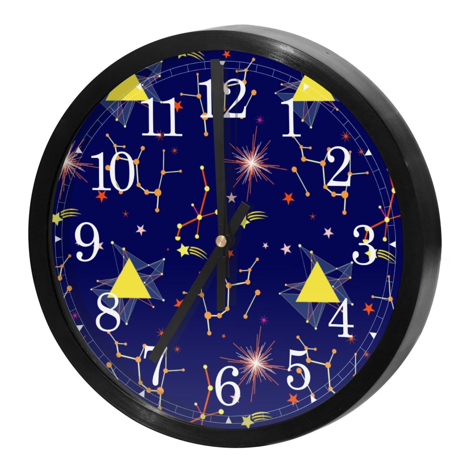 Horloge murale silencieuse à quartz motif espace pour la chambre d'enfant