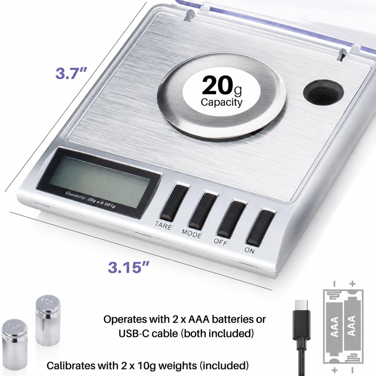 Smart Weigh GEM20 Milligram Scale - Precision Measurement -3