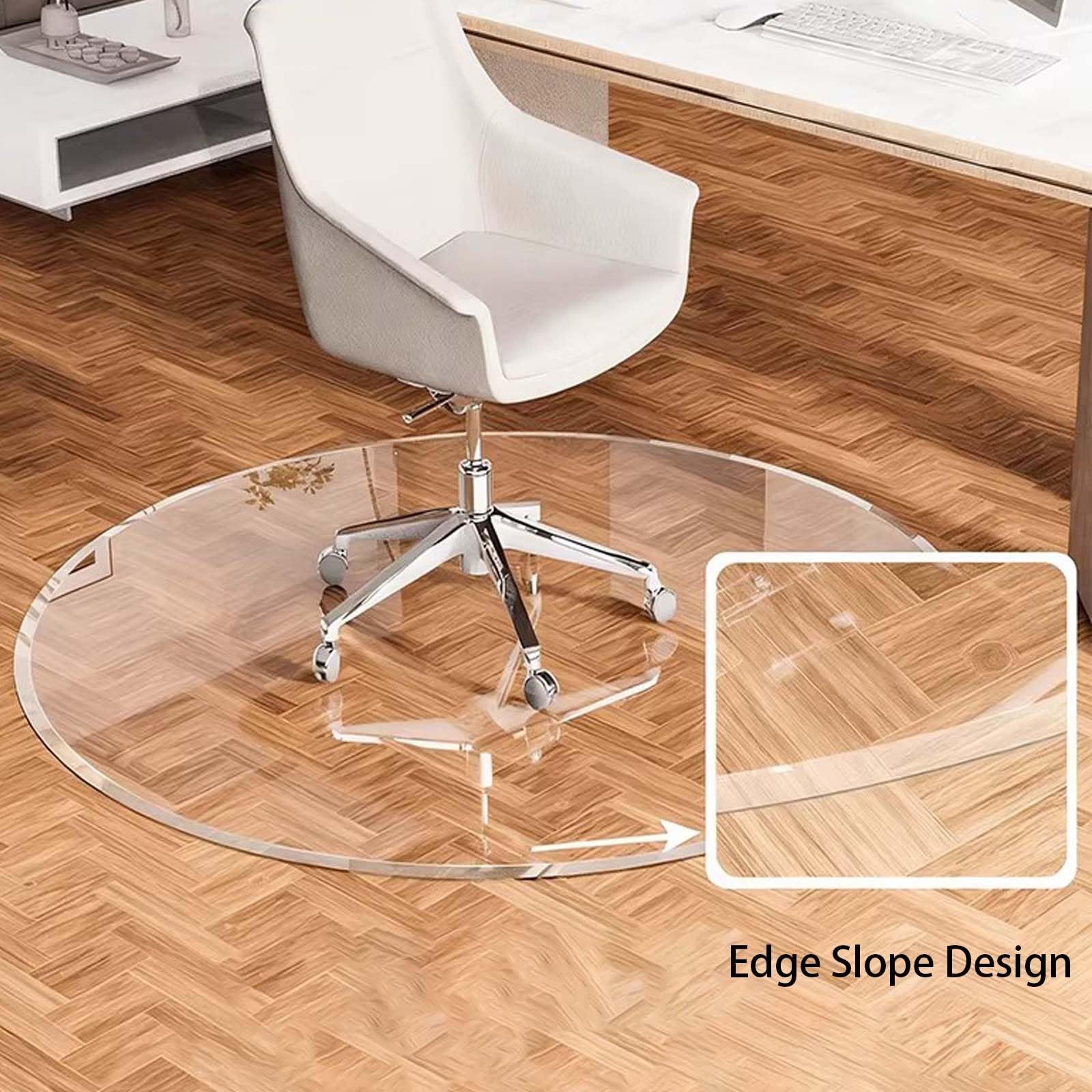 Transparente runde Bürostuhlmatte für harte Böden, 70 cm, strapazierfähige, transparente Schutzhülle für Teppich und harte Böden, unter Schreibtisch-Rollstühlen