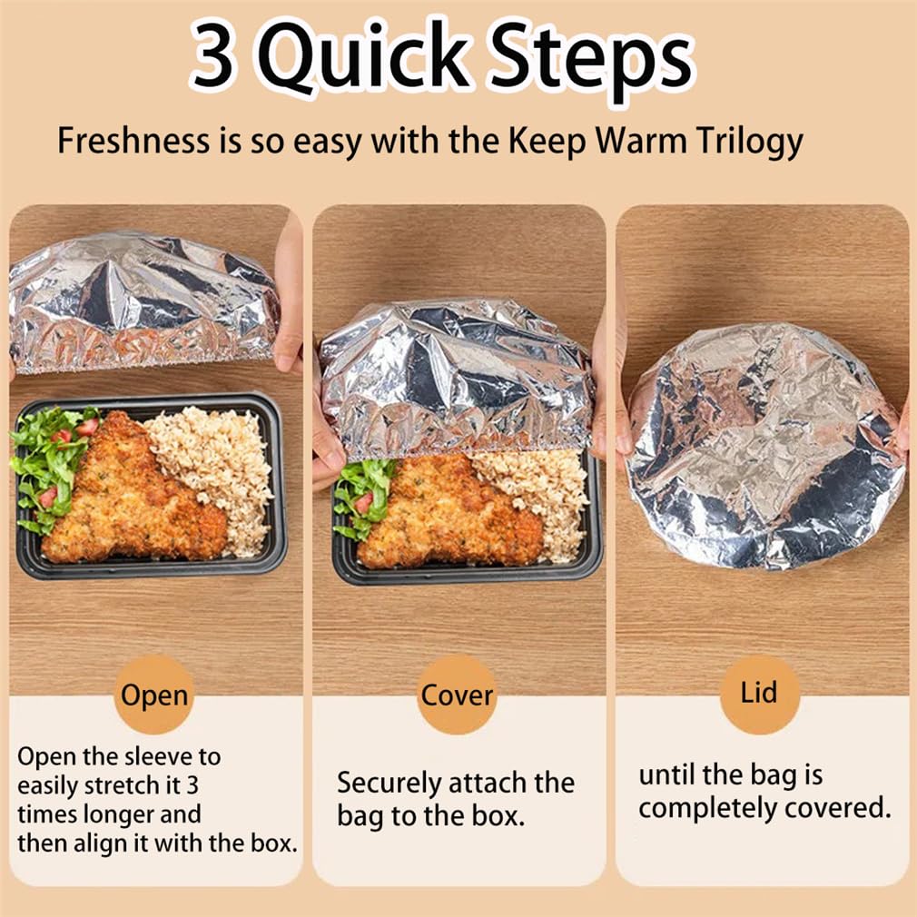 Aluminum Foil Film Insulation Cover, Thermal Cover for Kitchen, Reusable Elastic Bowl Covers, Keeping Insulation & Fresh, Suitable for 10-28cm Plates (50PCS)