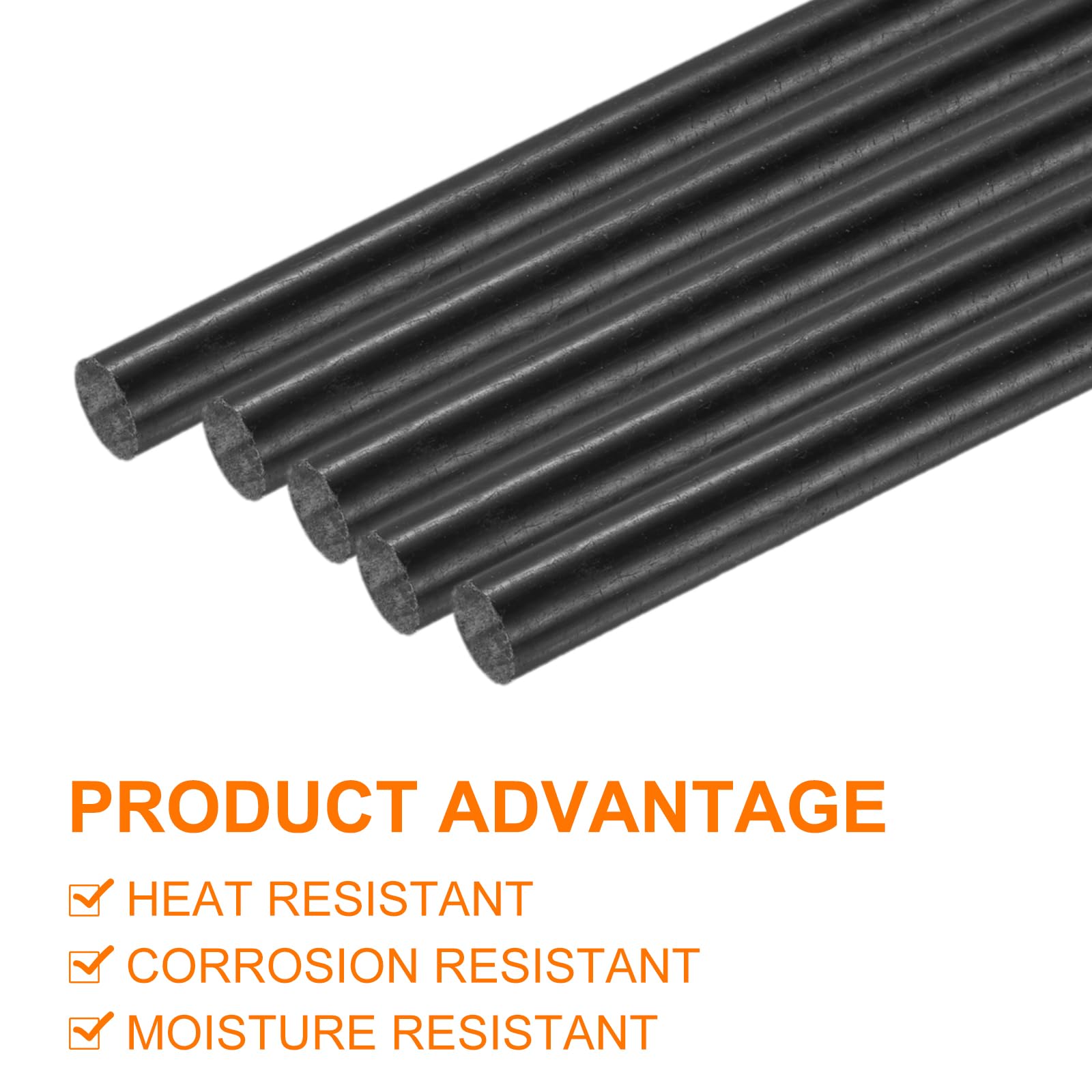 QUARKZMAN 5Pz Bacchette di Plastica Nero 3 x 250mm ABS Stirene Aste Rotonda Plastica Solida Barra Saldatura per Modellismo Fai Da Te Costruzione Giocattoli Modelli Architettonici